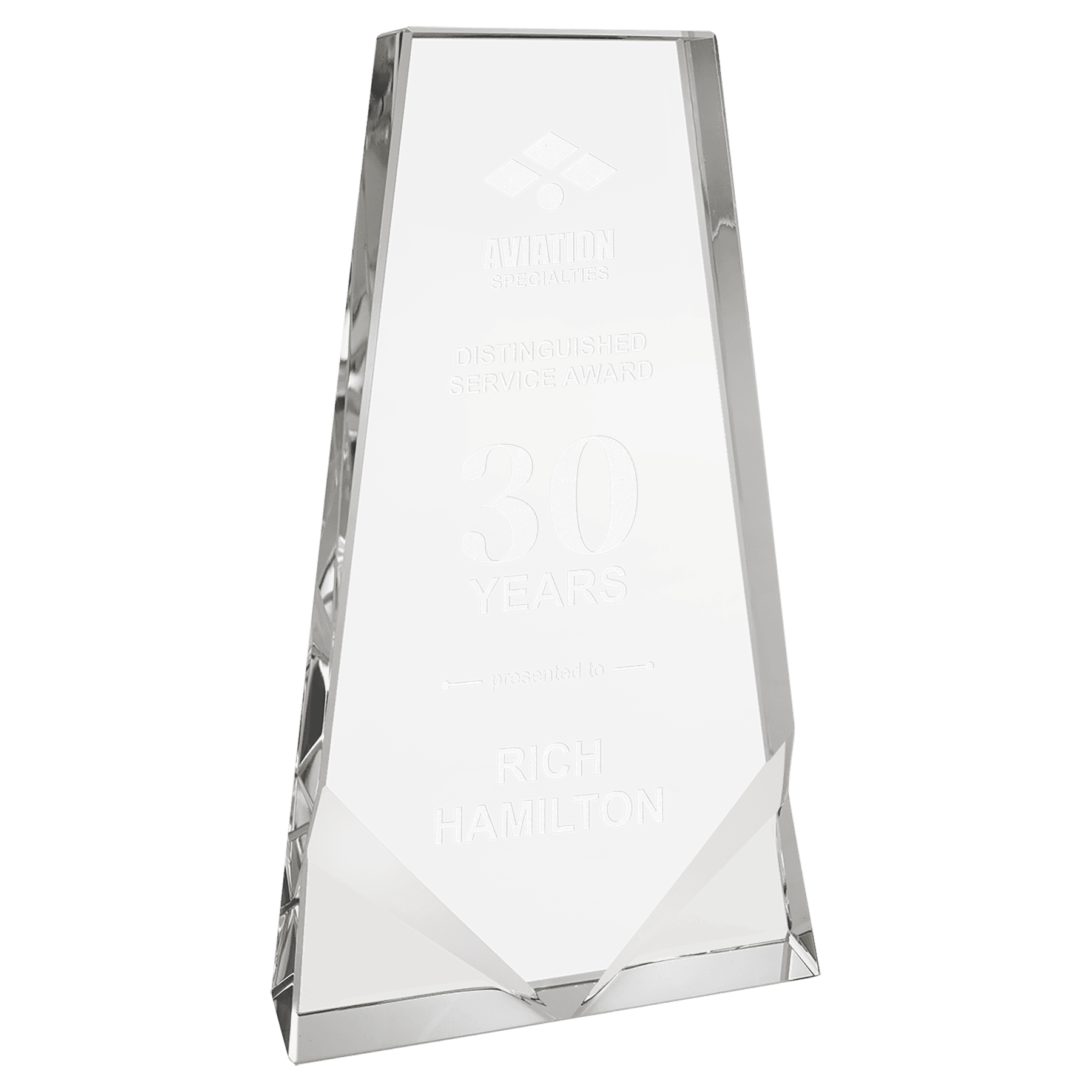 4 3/4" x 8 1/4" Crystal Wedge with Two Front Bevels