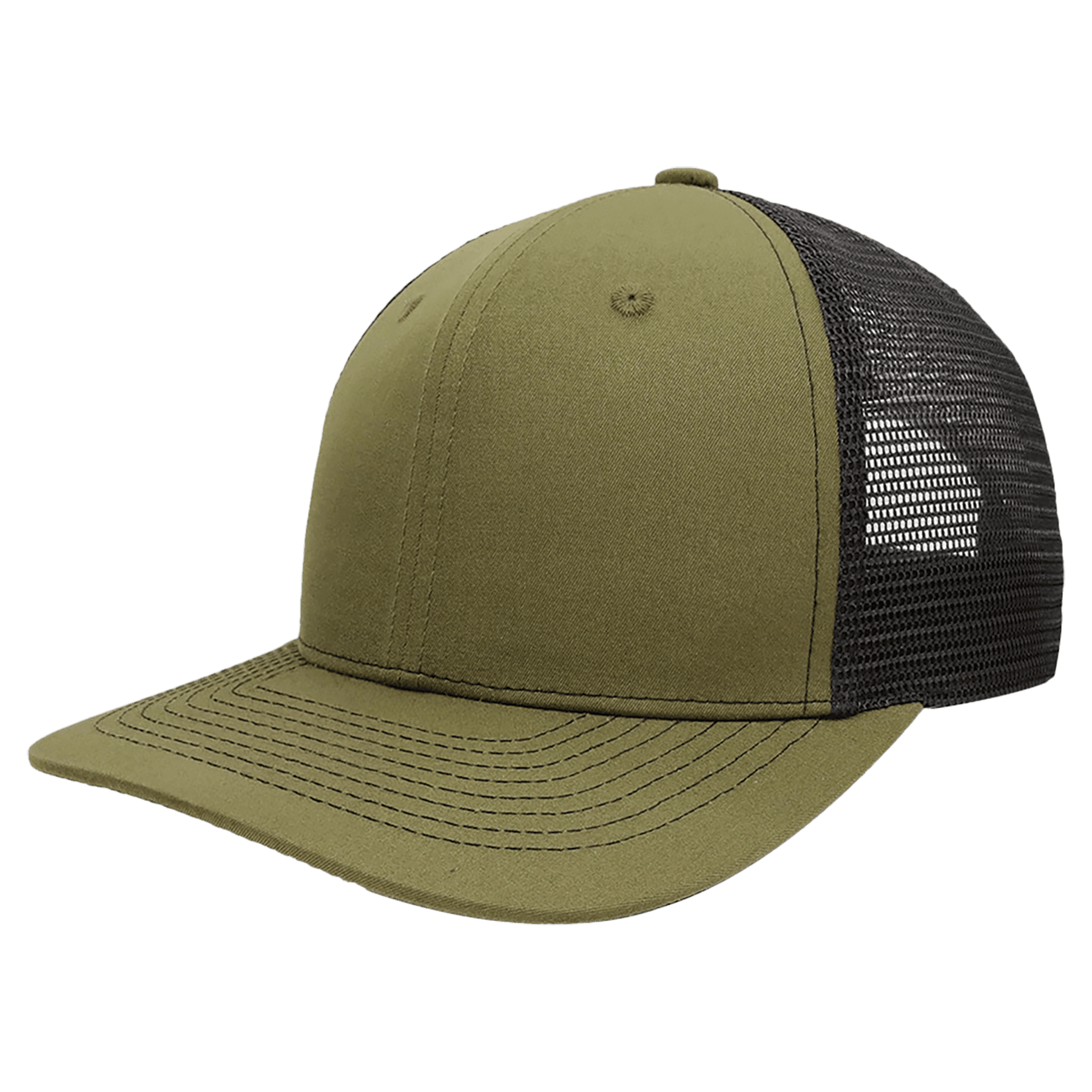 Army Green/Black BrimCo 100 Trucker Hat