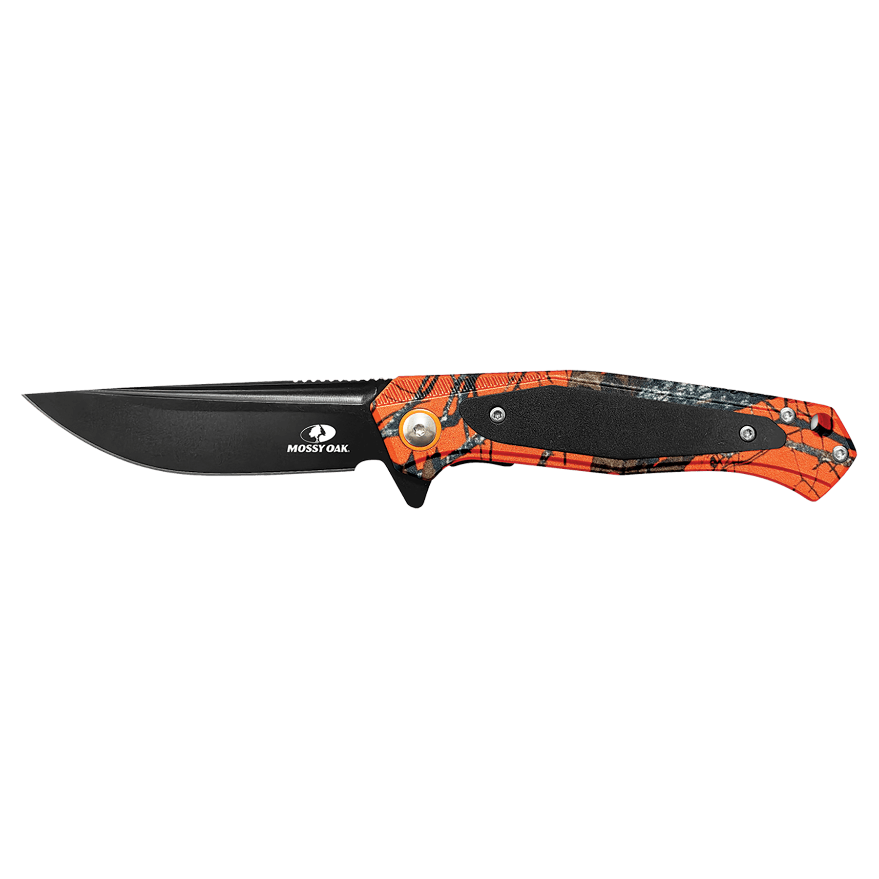 Bison River 4 1/2" Orange Camo with Black Aluminum Everyday Carry Knife-Mossy Oak