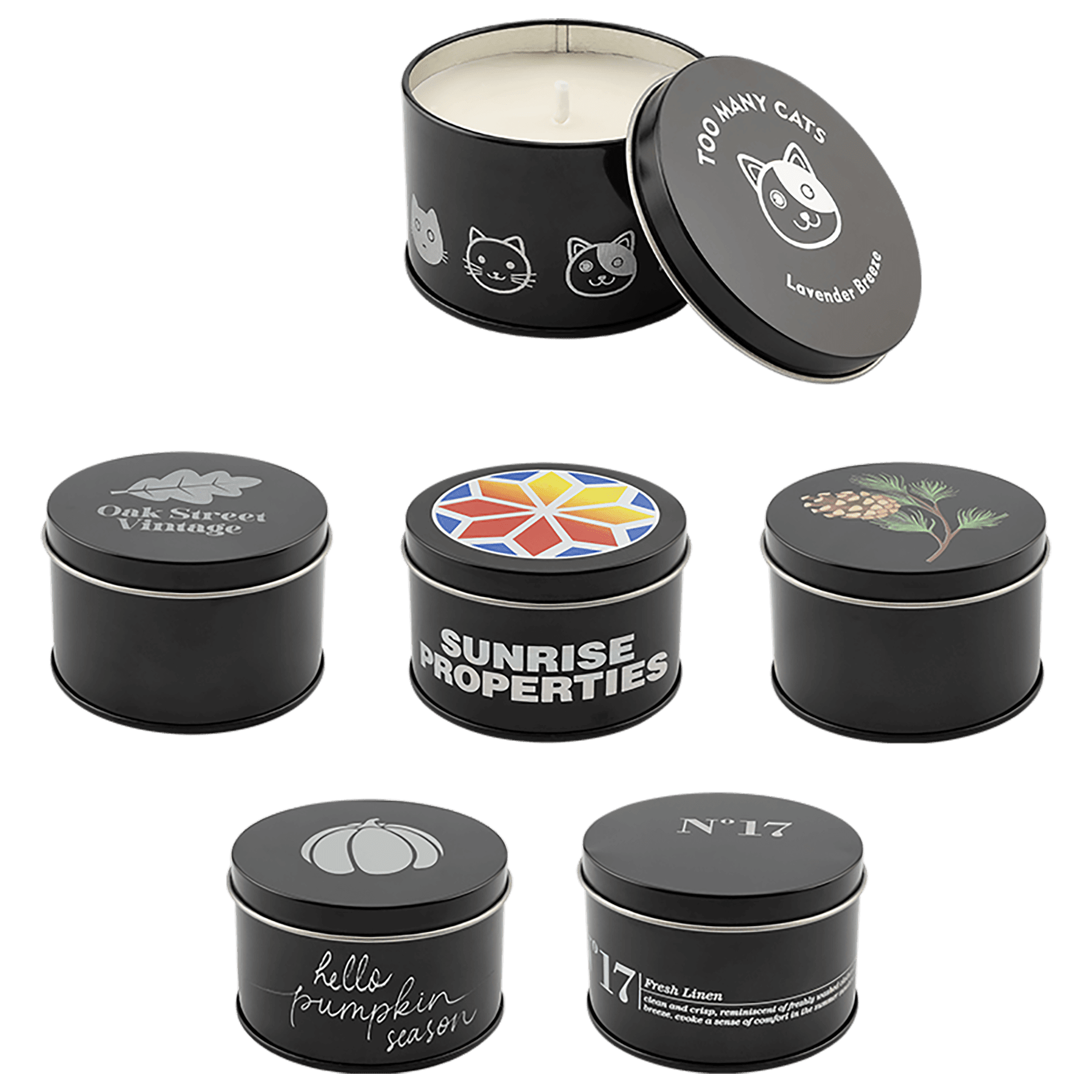 5.3 oz. Candle in a Black Tin Sample Set