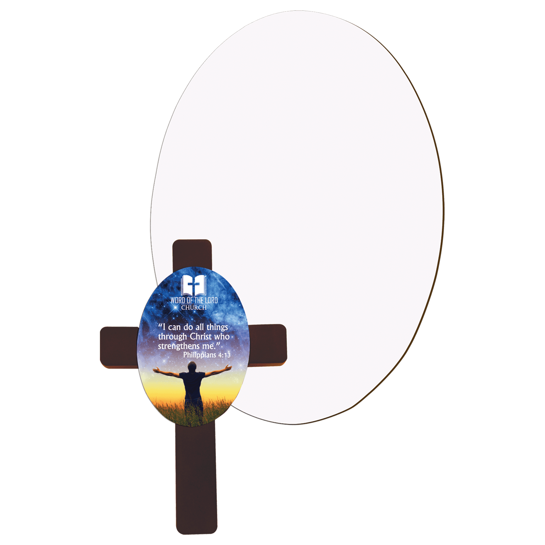 4.219" x 5.969" Gloss White Unisub MDF Sublimatable Oval Insert for UN5783