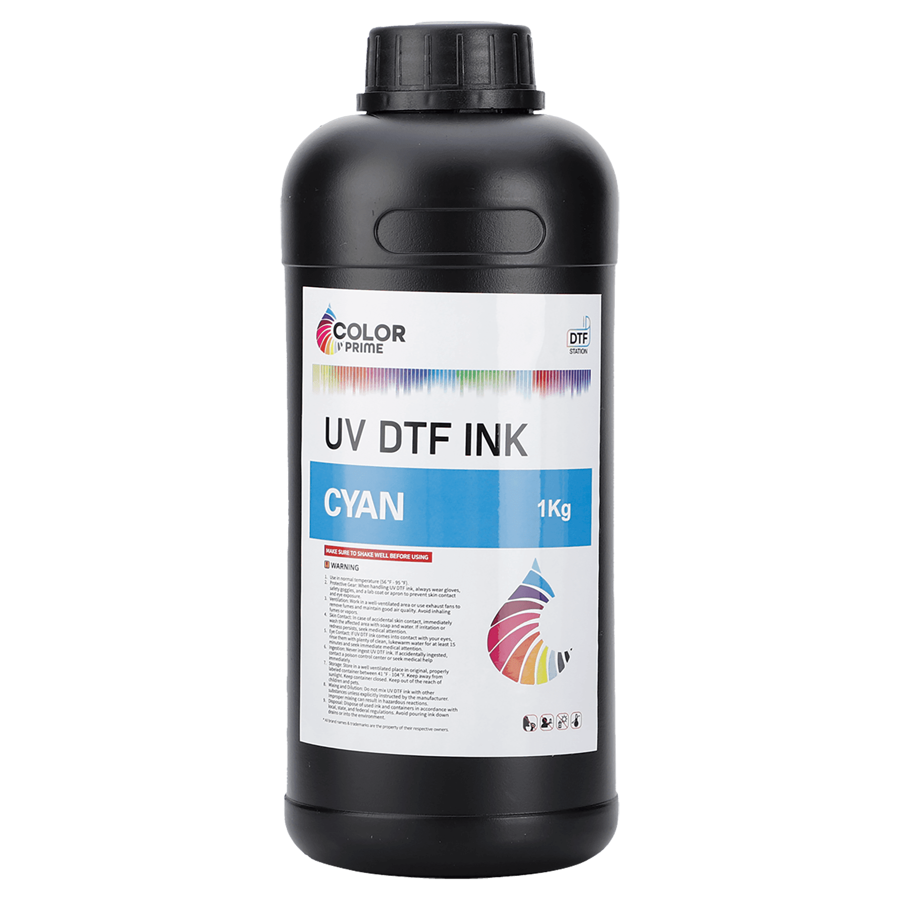 DTF Station Cyan Color Prime UV DTF Ink Cartridge, 1.0 kg