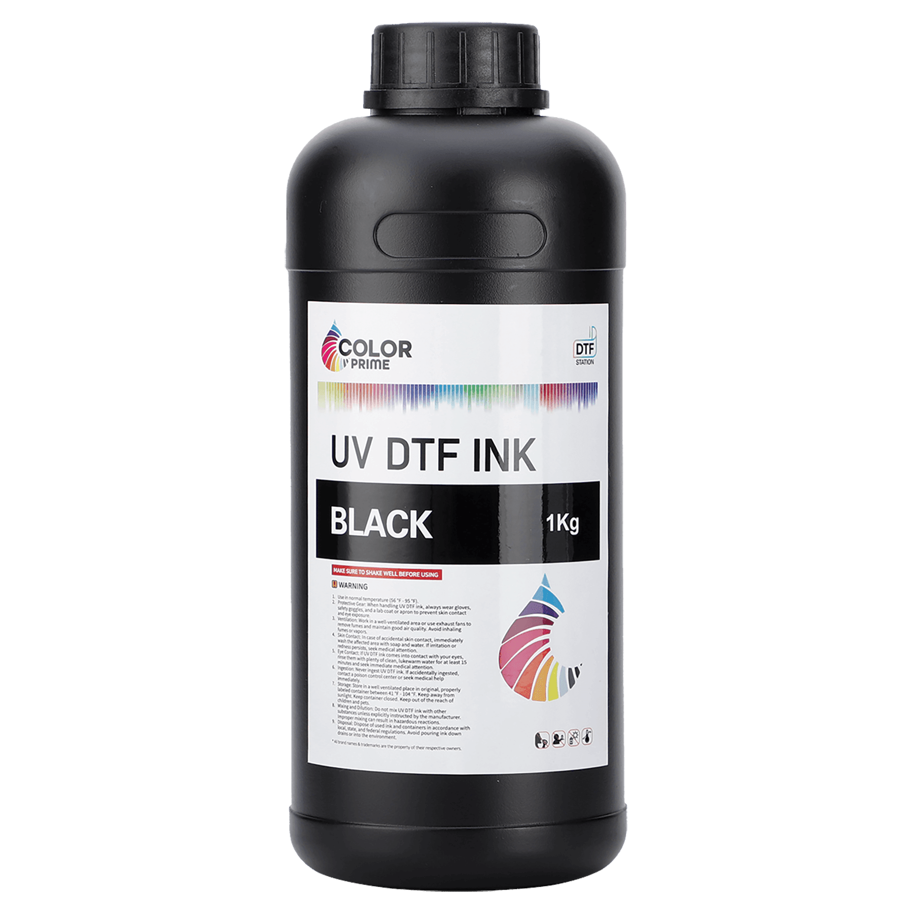 DTF Station Black Color Prime UV DTF Ink Cartridge, 1.0 kg