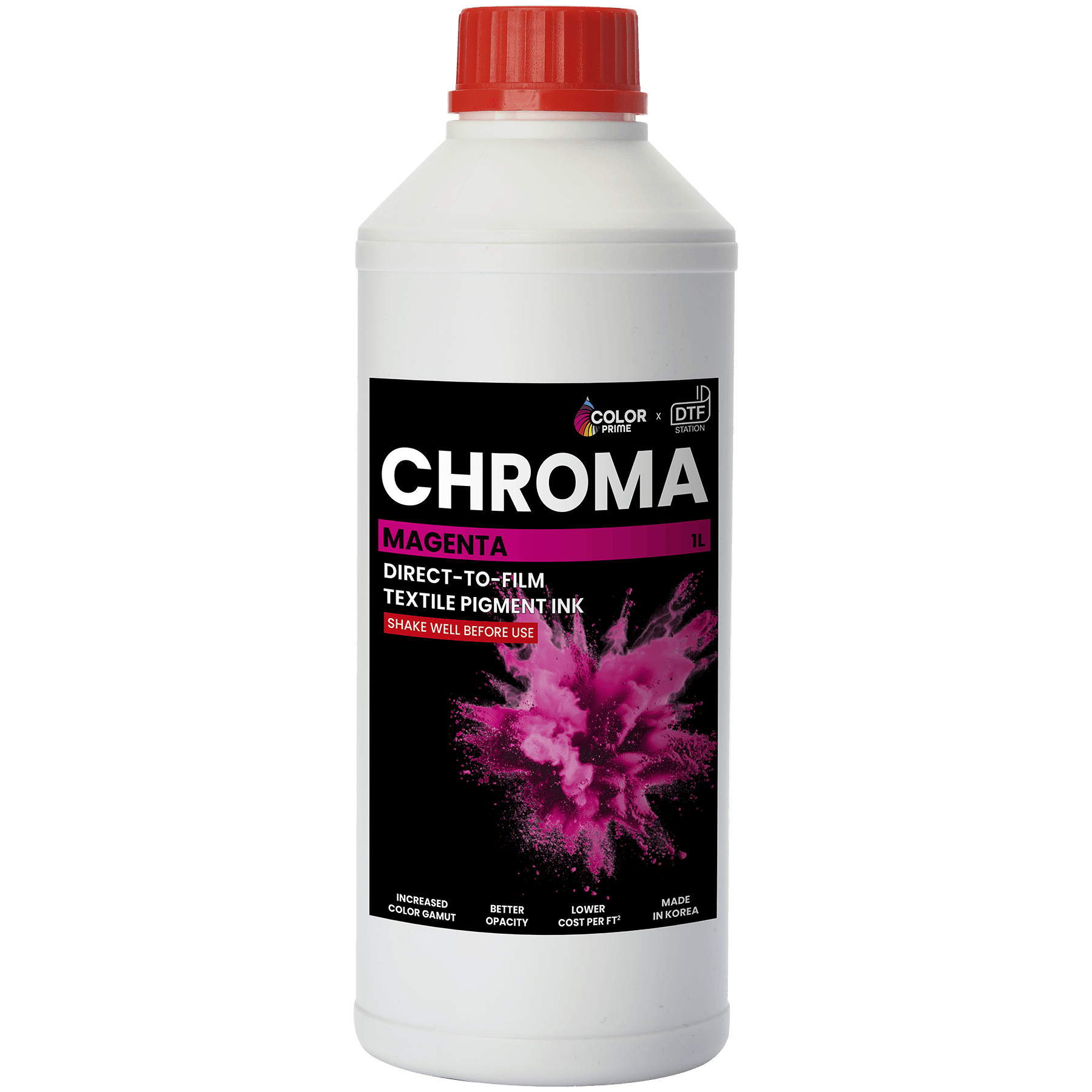 DTF Station Magenta Color Prime Chroma Ink Cartridge, 1.0L