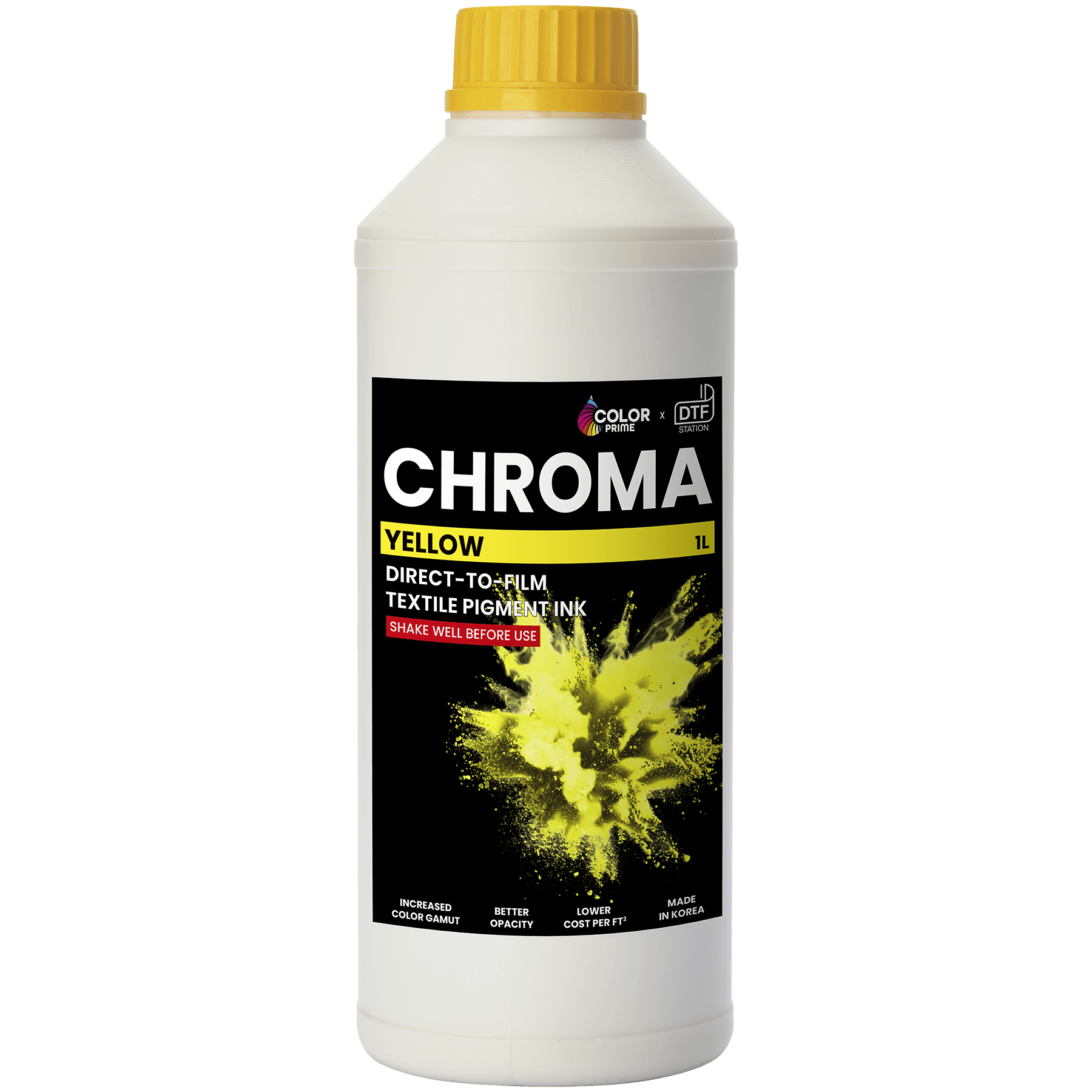 DTF Station Yelow Color Prime Chroma Ink Cartridge, 1.0L