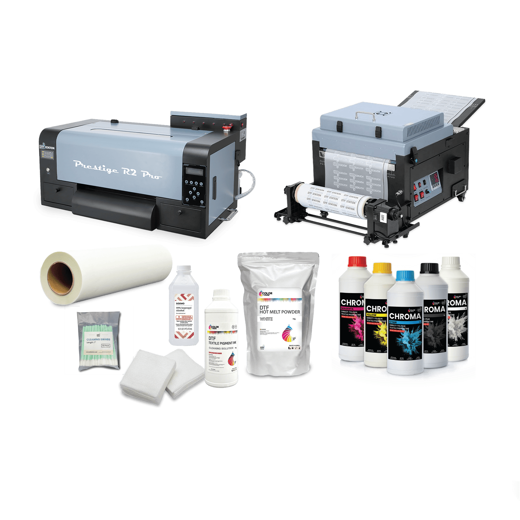 DTF Station Presitge R2 Pro Printer Bundle with Miro 13 Max Shaker and Virutal Training