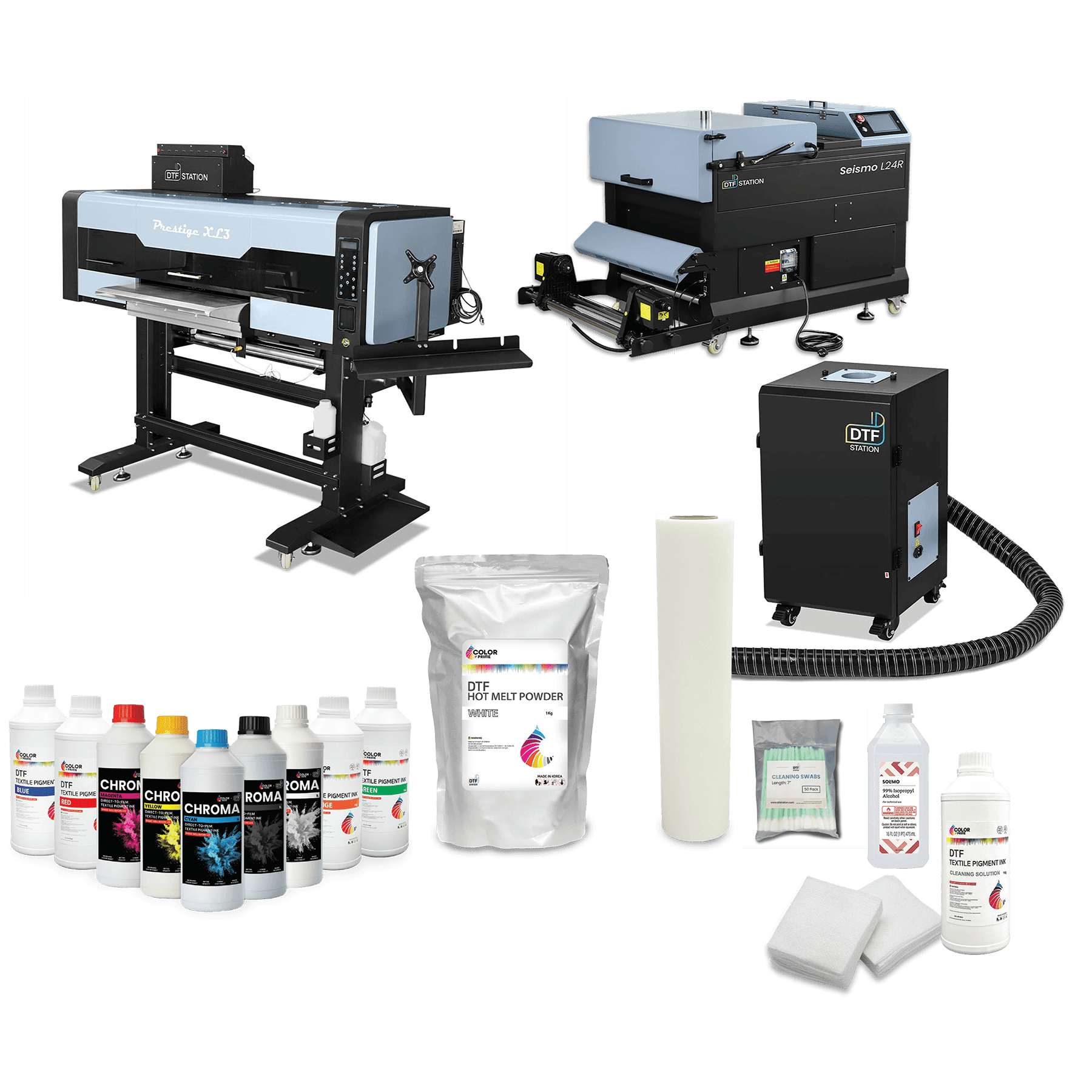 DTF Station Presitge XL3 Printer Bundle with Seismo L24R Shaker and On-Site Training