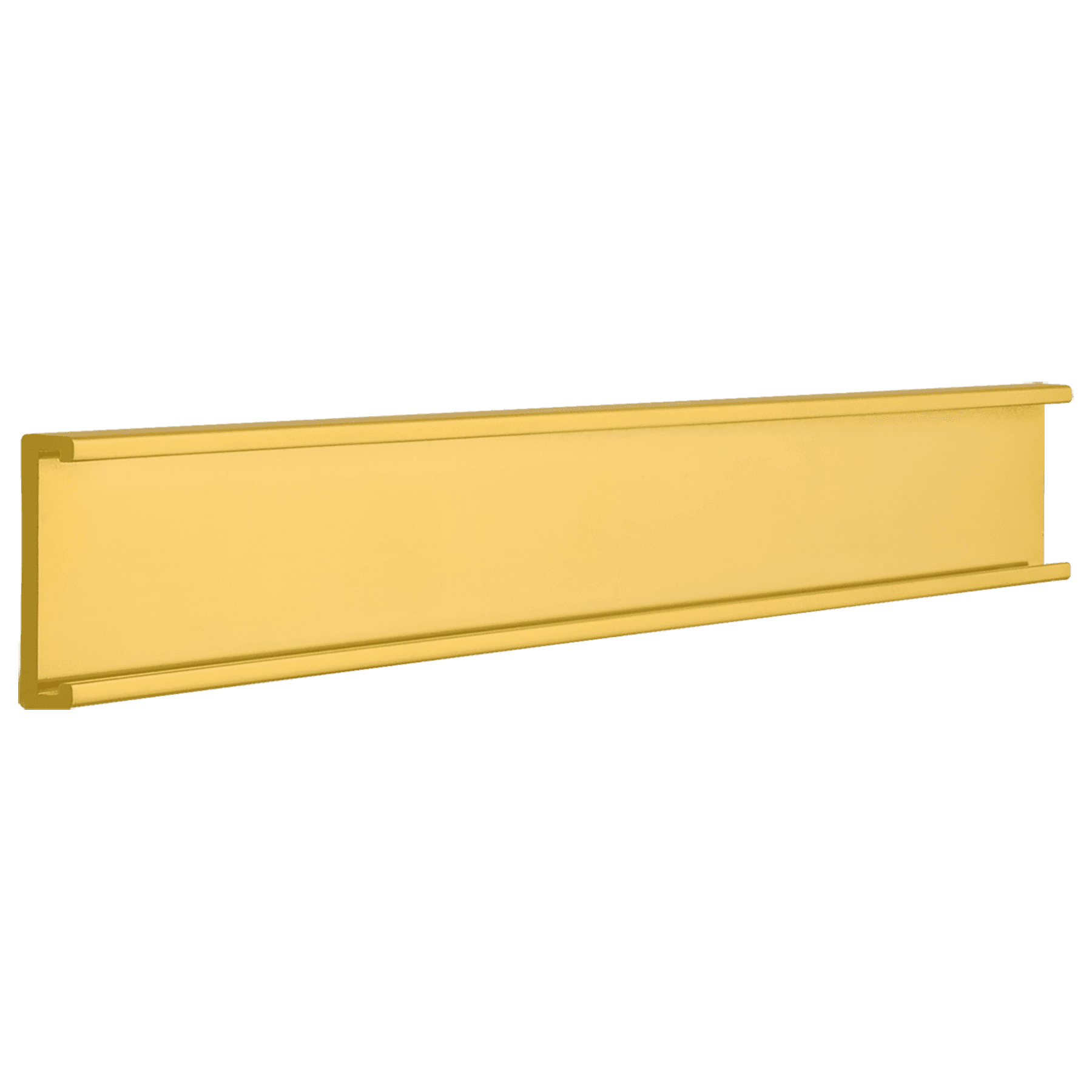 1" x 6", Yellow Gold, Kota Pro Aluminum Wall Bracket without Mounting Holes, Fits 1/16" Thick Plastic Insert