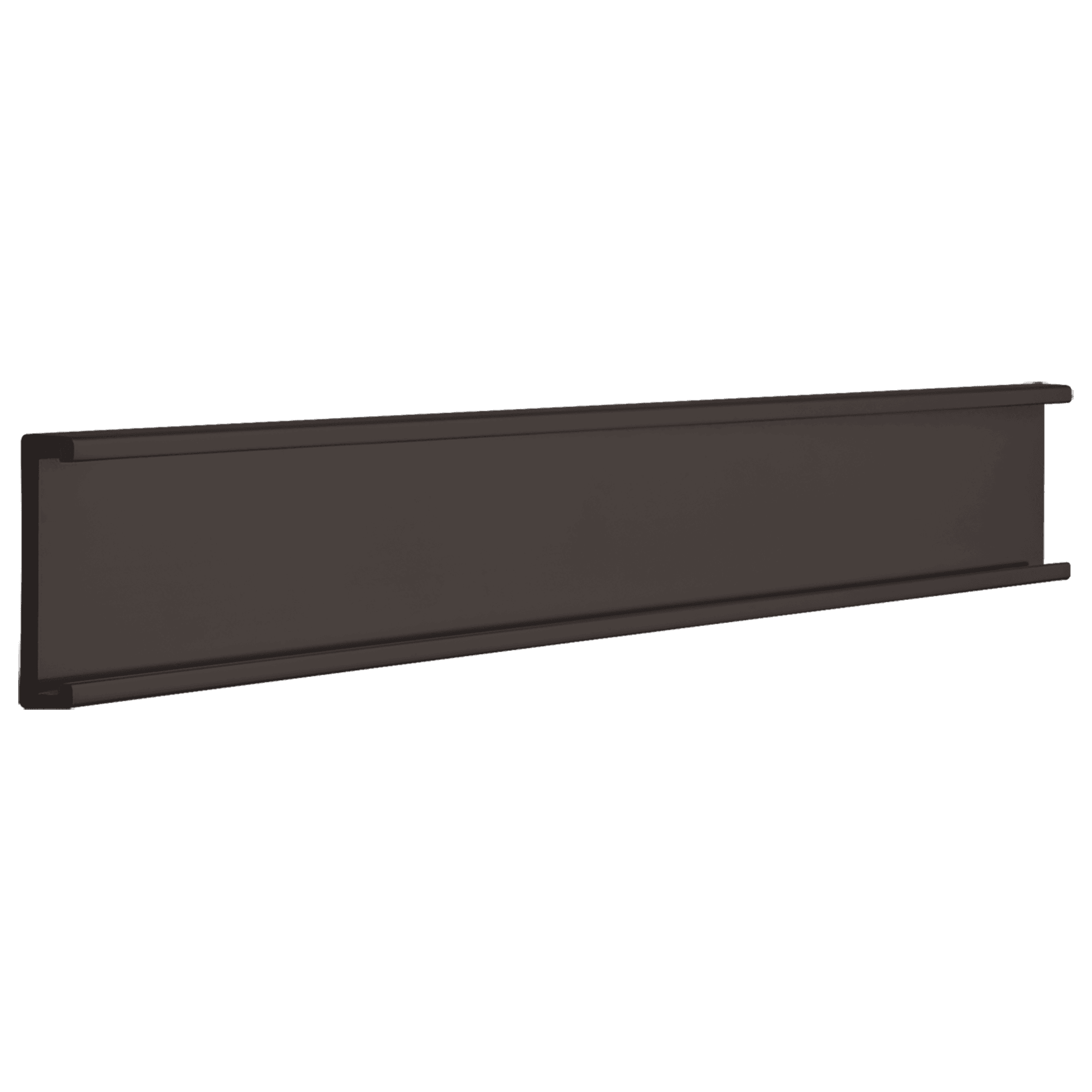 1" x 8", Black, Kota Pro Aluminum Wall Bracket without Mounting Holes, Fits 1/16" Thick Plastic Insert