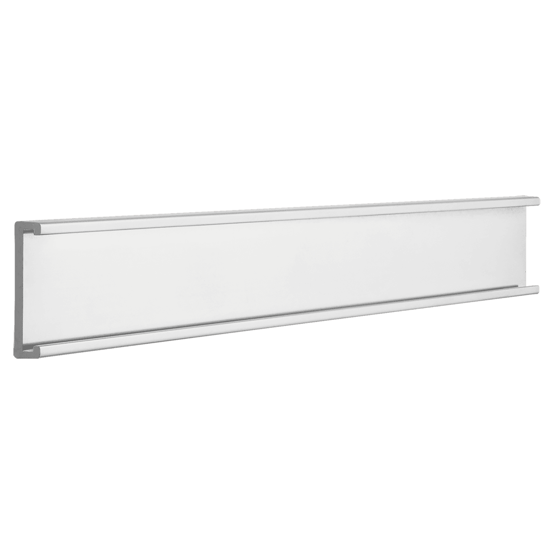 1" x 10", Polished Silver, Kota Pro Aluminum Wall Bracket without Mounting Holes, Fits 1/16" Thick Plastic Insert