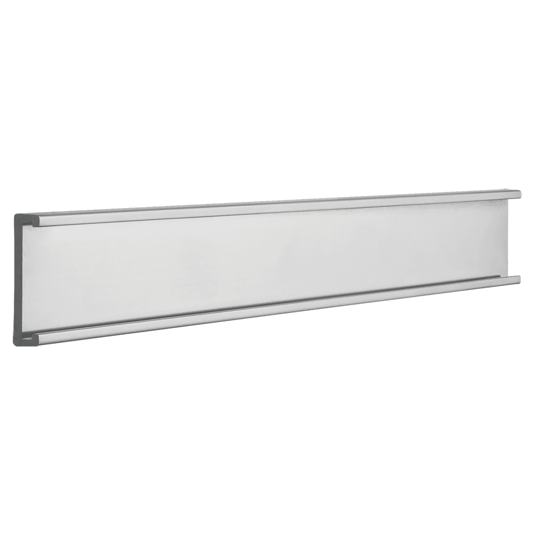 1" x 12", Satin Silver, Kota Pro Aluminum Wall Bracket without Mounting Holes, Fits 1/16" Thick Plastic Insert