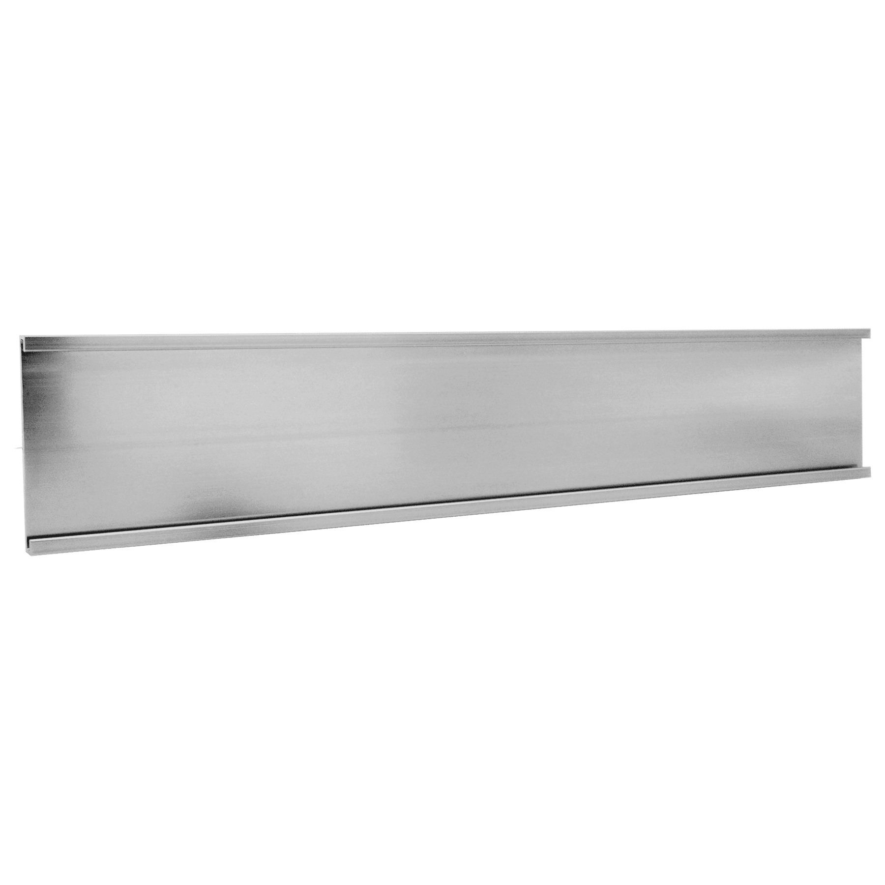1 1/2" x 4", Polished Silver, Kota Pro Aluminum Wall Bracket without Mounting Holes, Fits 1/16" Thick Plastic Insert