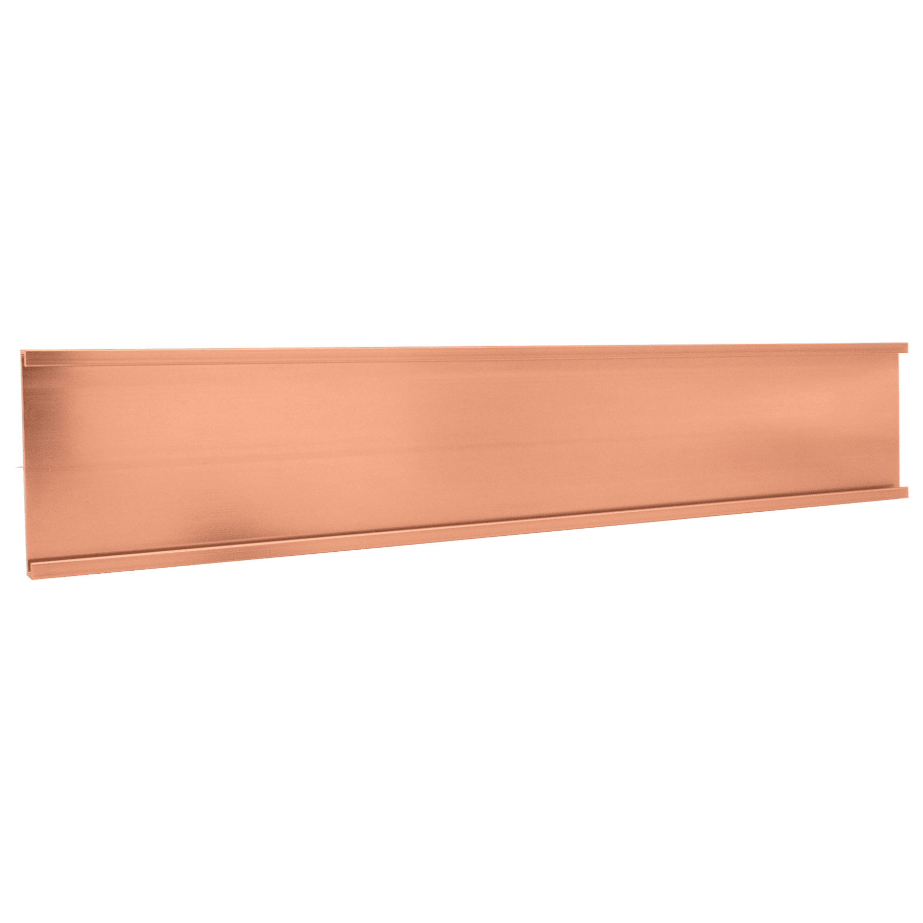 1 1/2" x 10", Polished Rose Gold, Kota Pro Aluminum Wall Bracket without Mounting Holes, Fits 1/16" Thick Plastic Insert