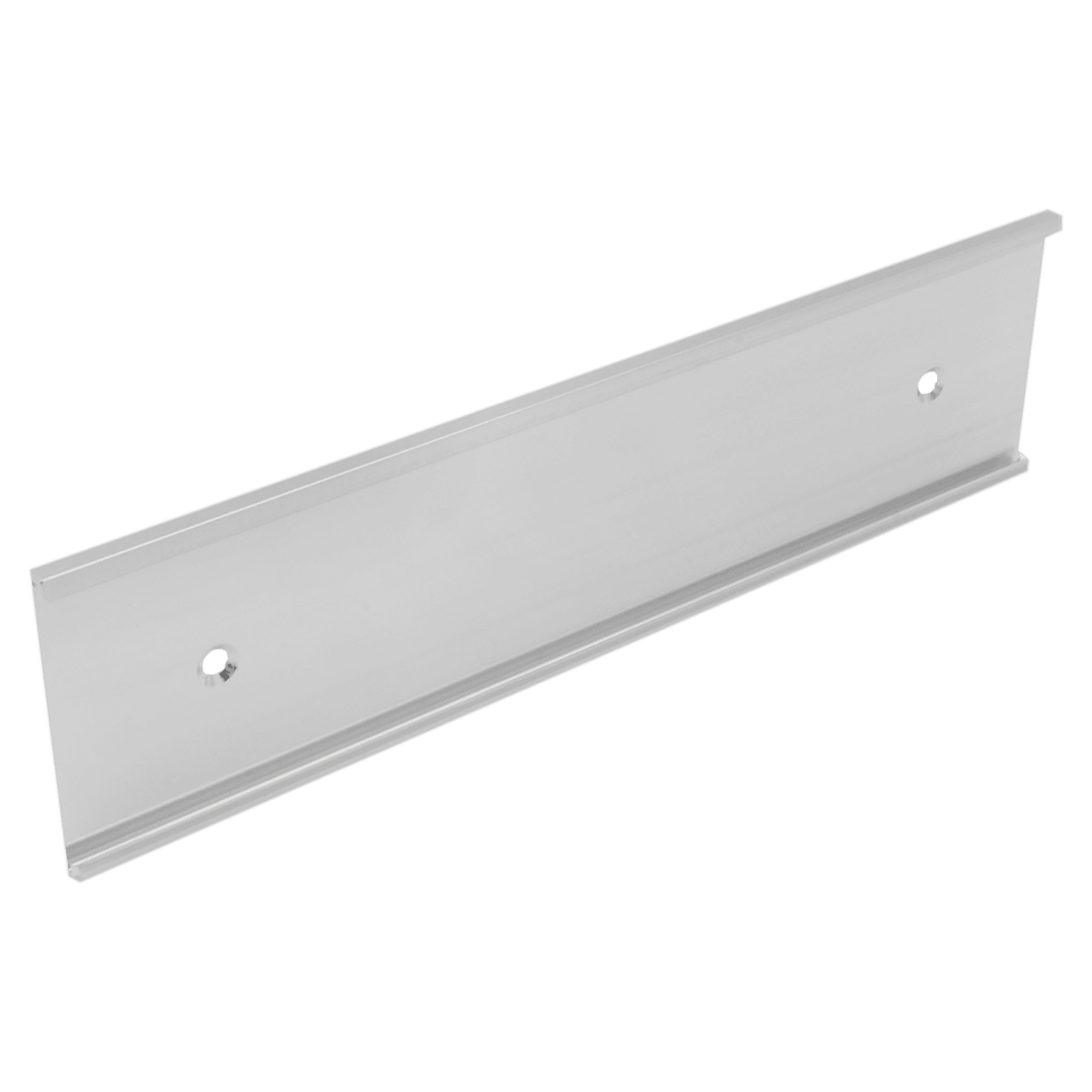 2" x 12", Polished Silver, Kota Pro Aluminum Wall Bracket with Mounting Holes, Fits 1/8" Thick Plastic Insert