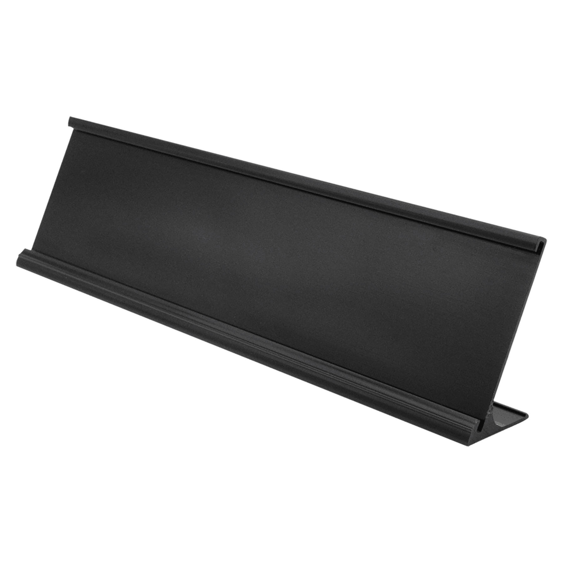 2" x 8", Black, Kota Pro Aluminum Desk Holder, Fits 1/16" Thick Plastic Insert