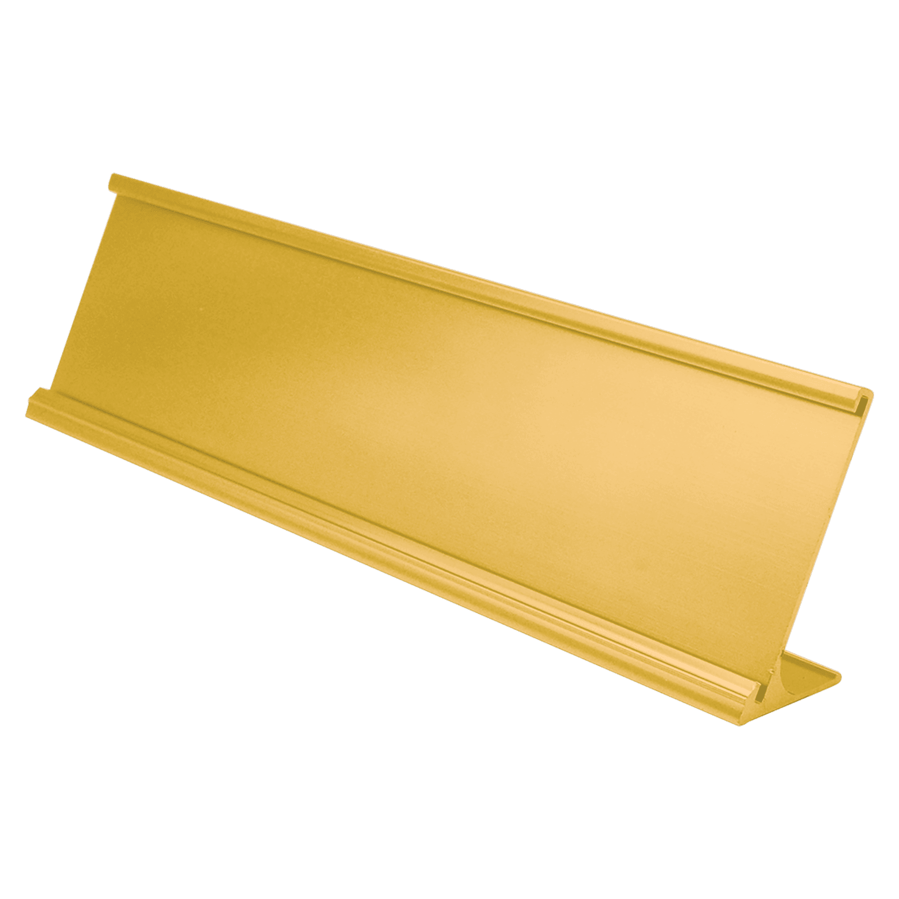 2" x 8", Yellow Gold, Kota Pro Aluminum Desk Holder, Fits 1/16" Thick Plastic Insert