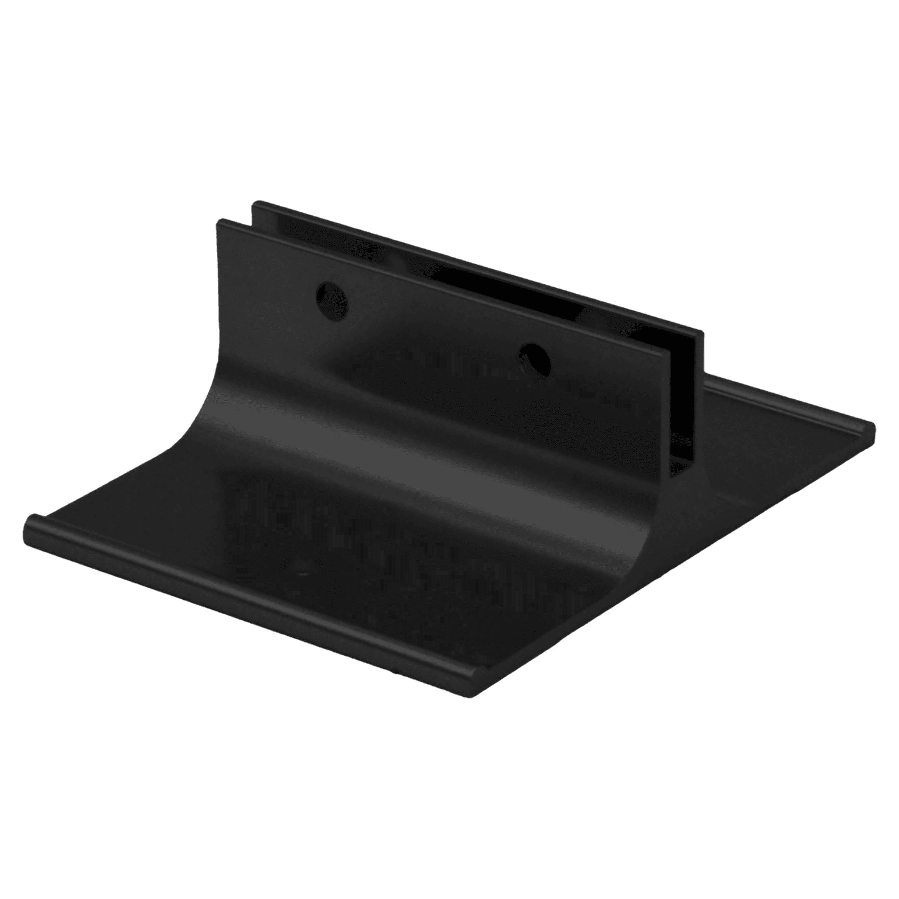 2", Black, Kota Pro Aluminum Corridor Bracket, Fits 1/8" Thick Plastic Insert