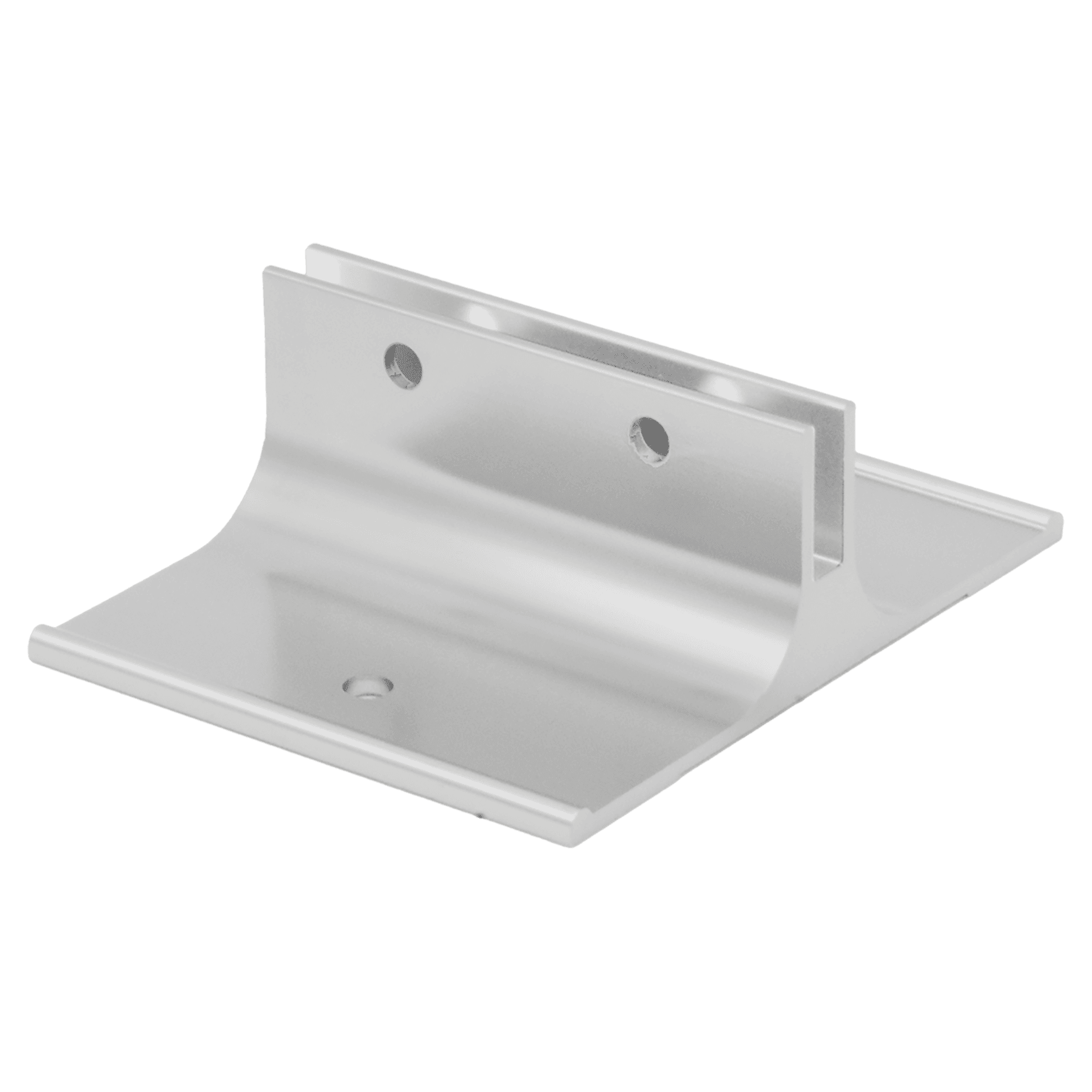 2", Satin Silver, Kota Pro Aluminum Corridor Bracket, Fits 1/8" Thick Plastic Insert