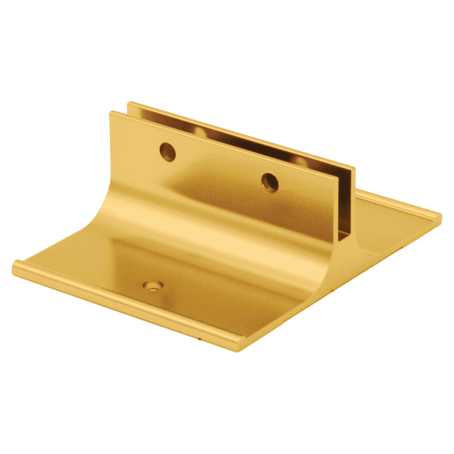 2", Yellow Gold, Kota Pro Aluminum Corridor Bracket, Fits 1/8" Thick Plastic Insert