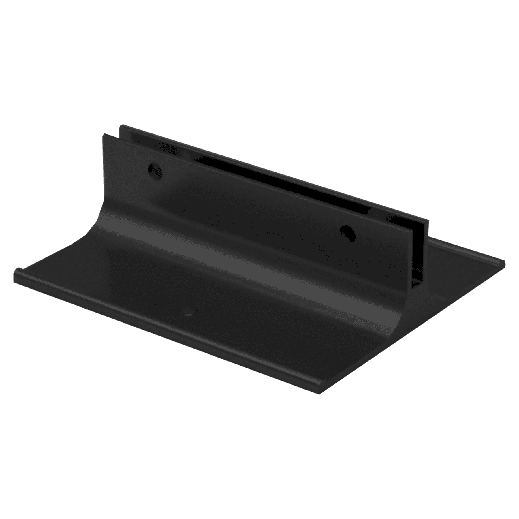 3", Black, Kota Pro Aluminum Corridor Bracket, Fits 1/8" Thick Plastic Insert