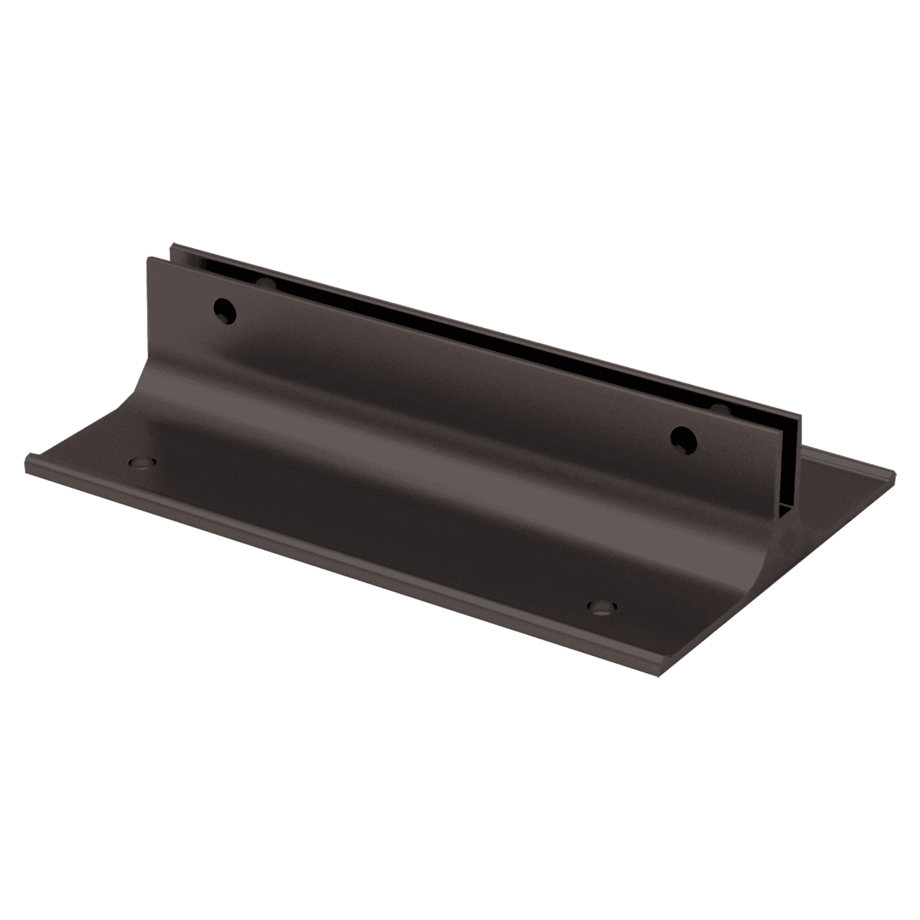 4", Black, Kota Pro Aluminum Corridor Bracket, Fits 1/8" Thick Plastic Insert