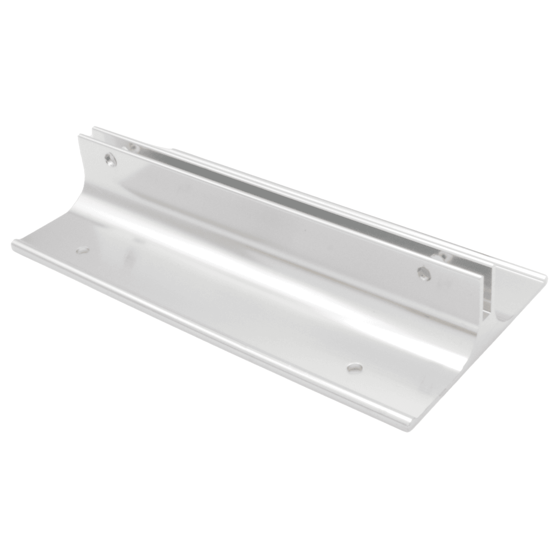 4", Satin Silver, Kota Pro Aluminum Corridor Bracket, Fits 1/8" Thick Plastic Insert