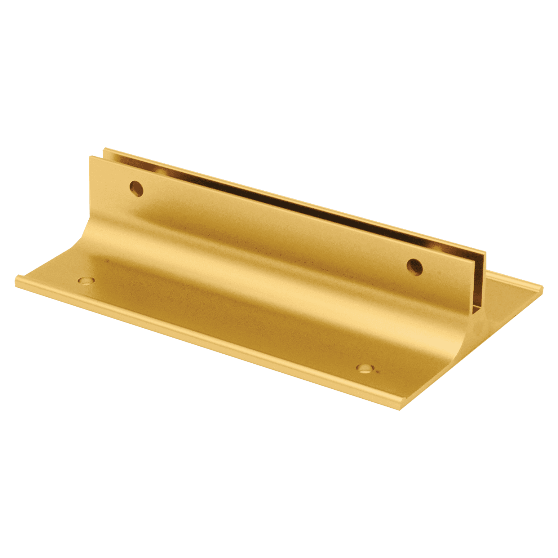 4", Yellow Gold, Kota Pro Aluminum Corridor Bracket, Fits 1/8" Thick Plastic Insert