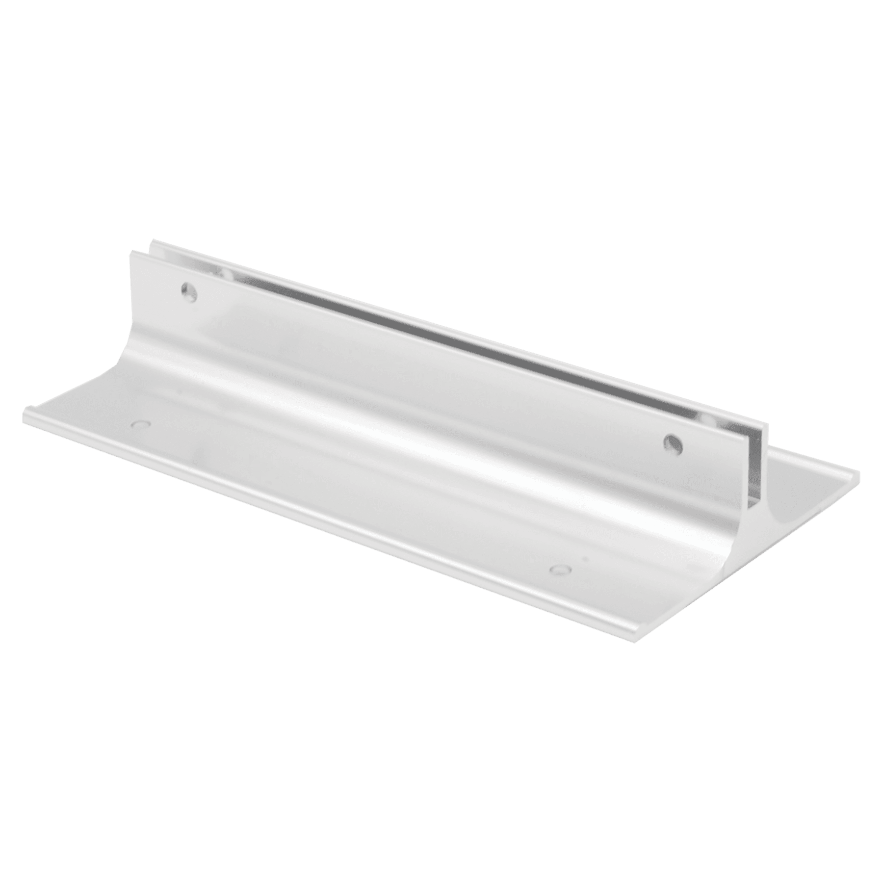 6", Polished Silver, Kota Pro Aluminum Corridor Bracket, Fits 1/8" Thick Plastic Insert
