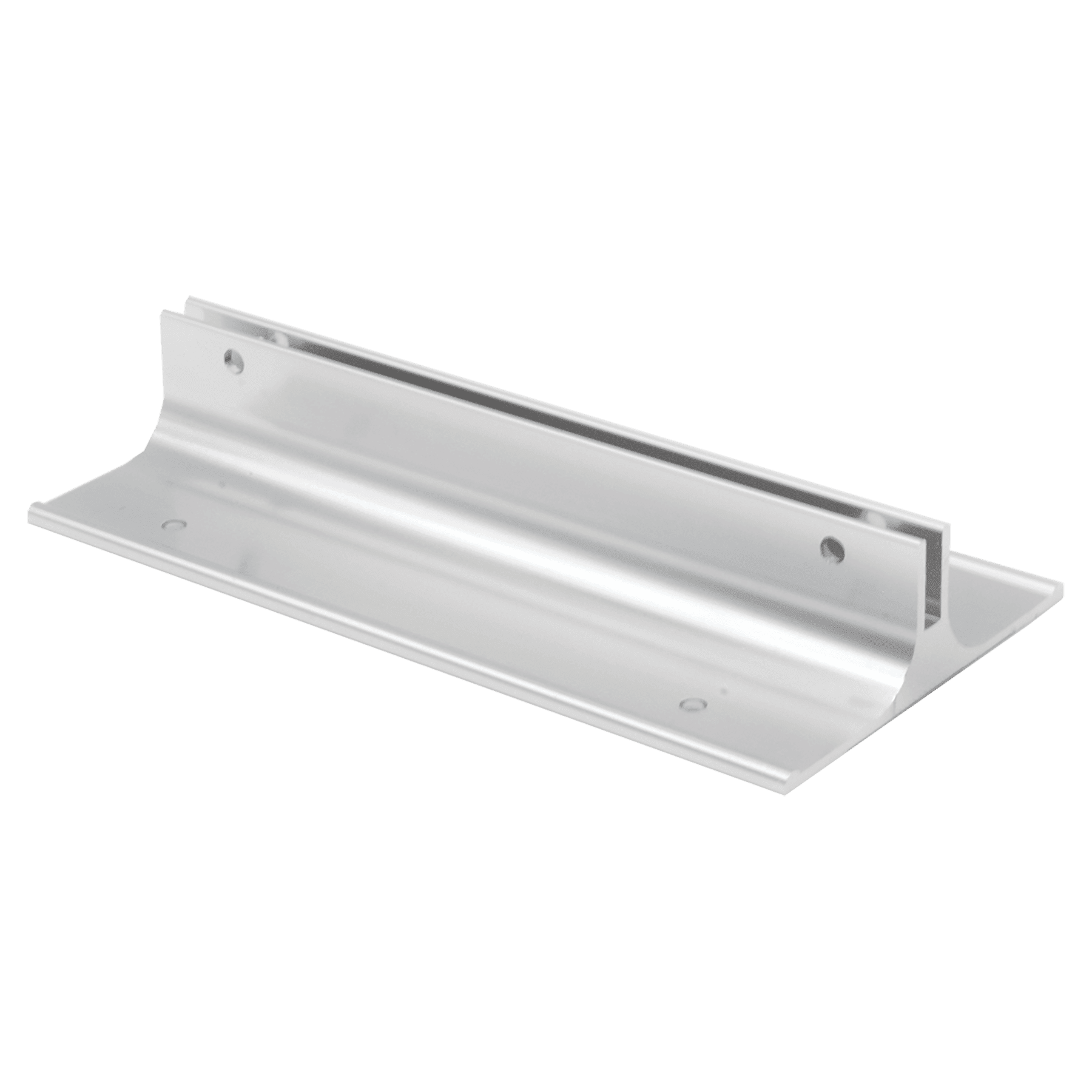 6", Satin Silver, Kota Pro Aluminum Corridor Bracket, Fits 1/8" Thick Plastic Insert