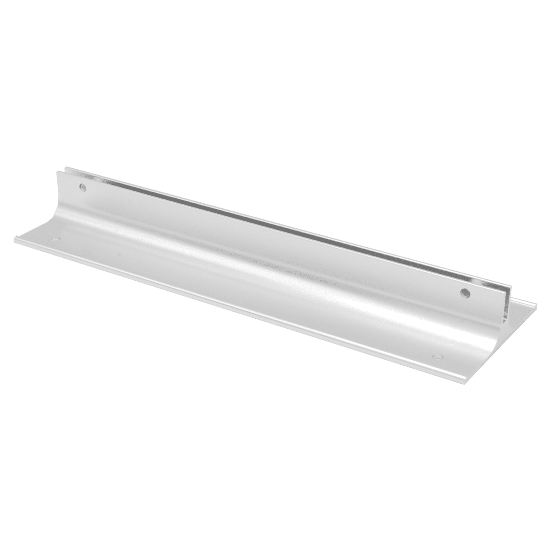 8", Polished Silver, Kota Pro Aluminum Corridor Bracket, Fits 1/8" Thick Plastic Insert