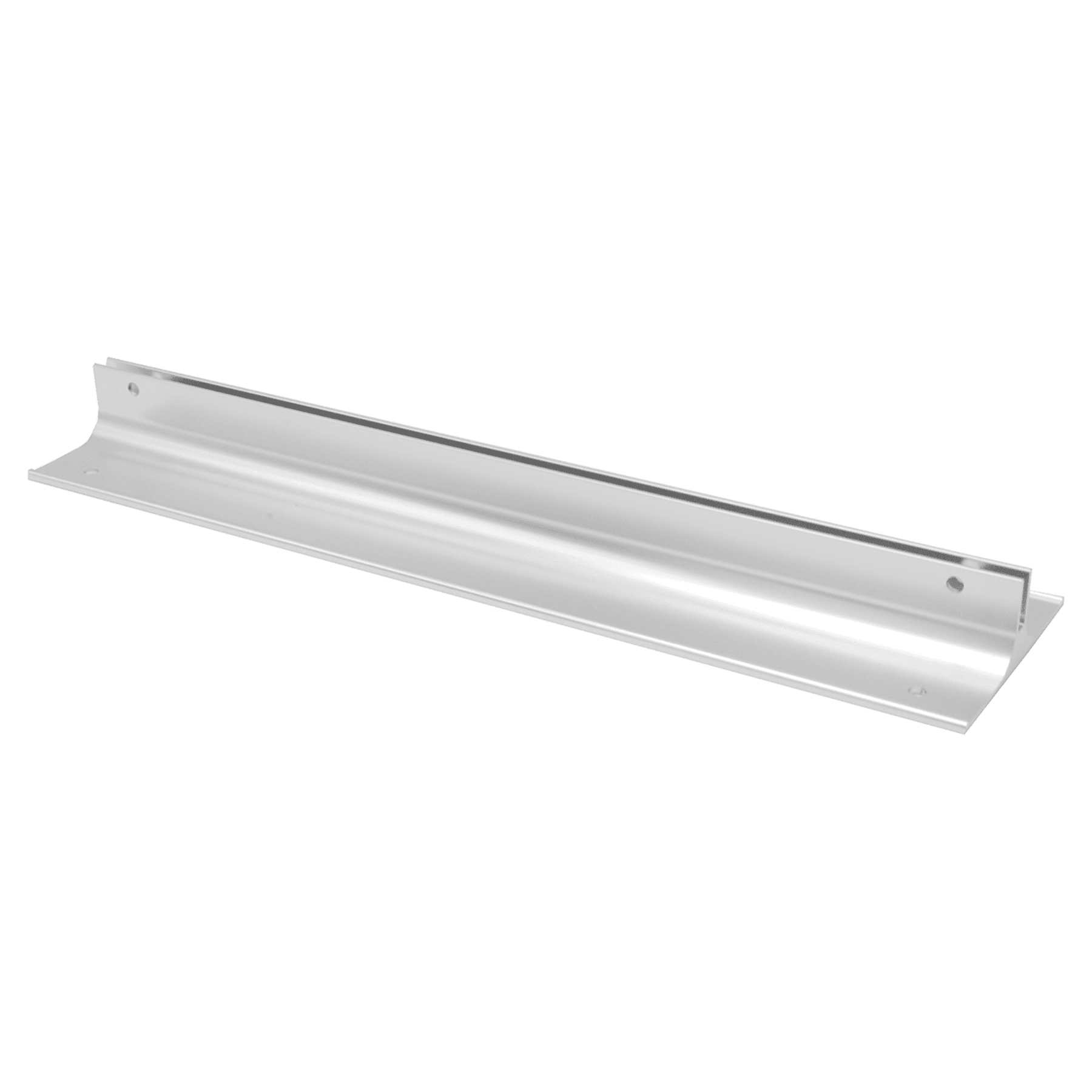 10", Polished Silver, Kota Pro Aluminum Corridor Bracket, Fits 1/8" Thick Plastic Insert