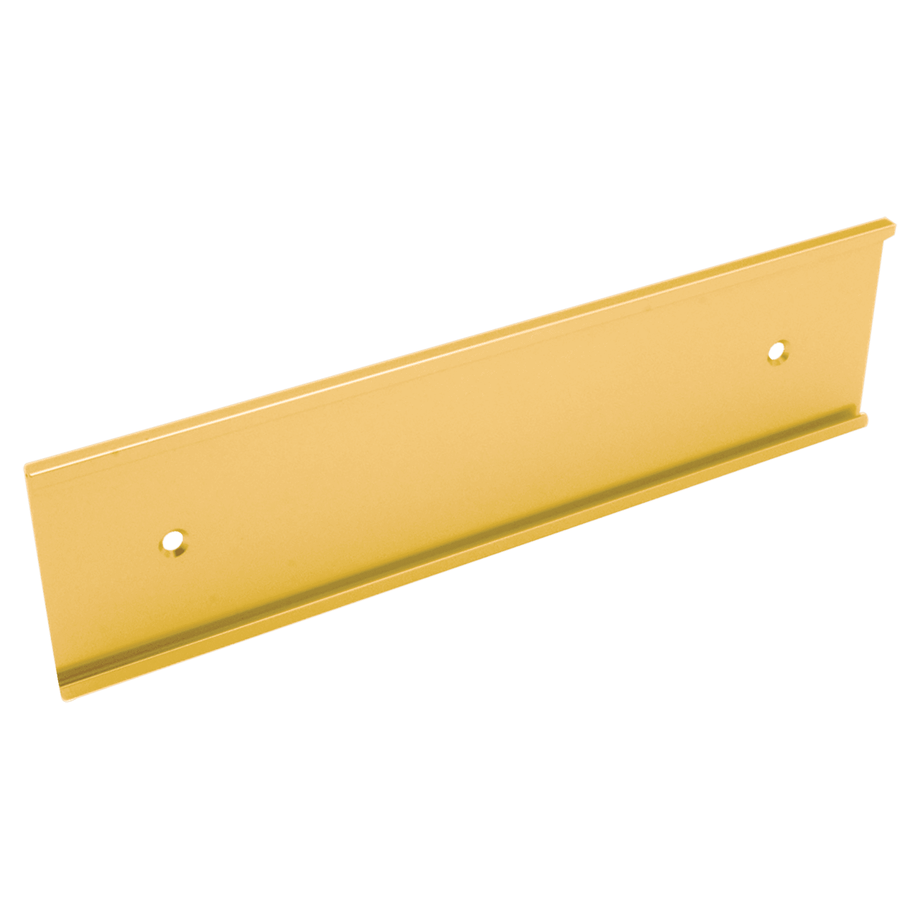 3" x 12", Yellow Gold, Kota Pro Aluminum Wall Bracket with Mounting Holes, Fits 1/16" Thick Plastic Insert