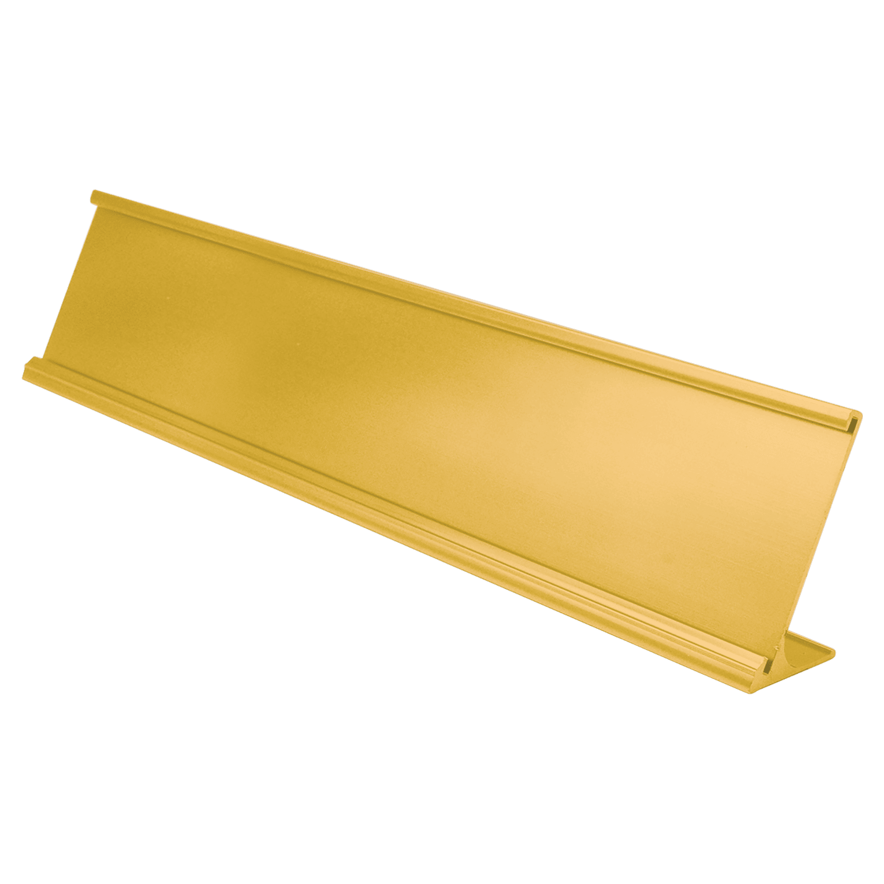 2" x 10", Yellow Gold, Kota Pro Aluminum Desk Holder, Fits 1/8" Thick Plastic Insert