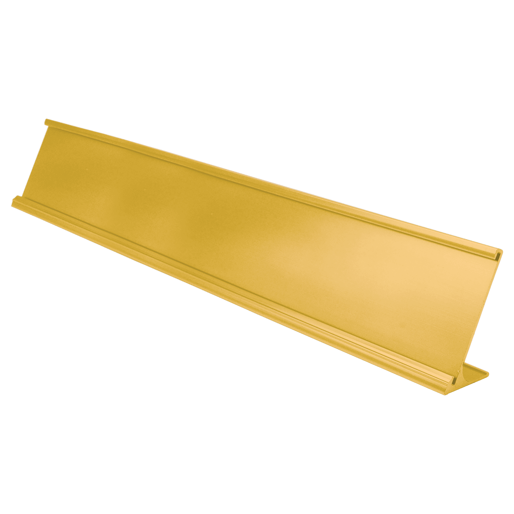 2" x 12", Yellow Gold, Kota Pro Aluminum Desk Holder, Fits 1/8" Thick Plastic Insert