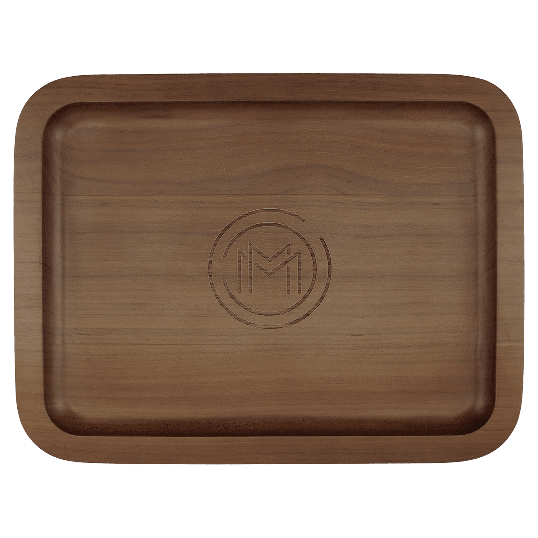 13 5/8" x 10 5/8" Walnut Tray with 9" x 12" Recessed Center
