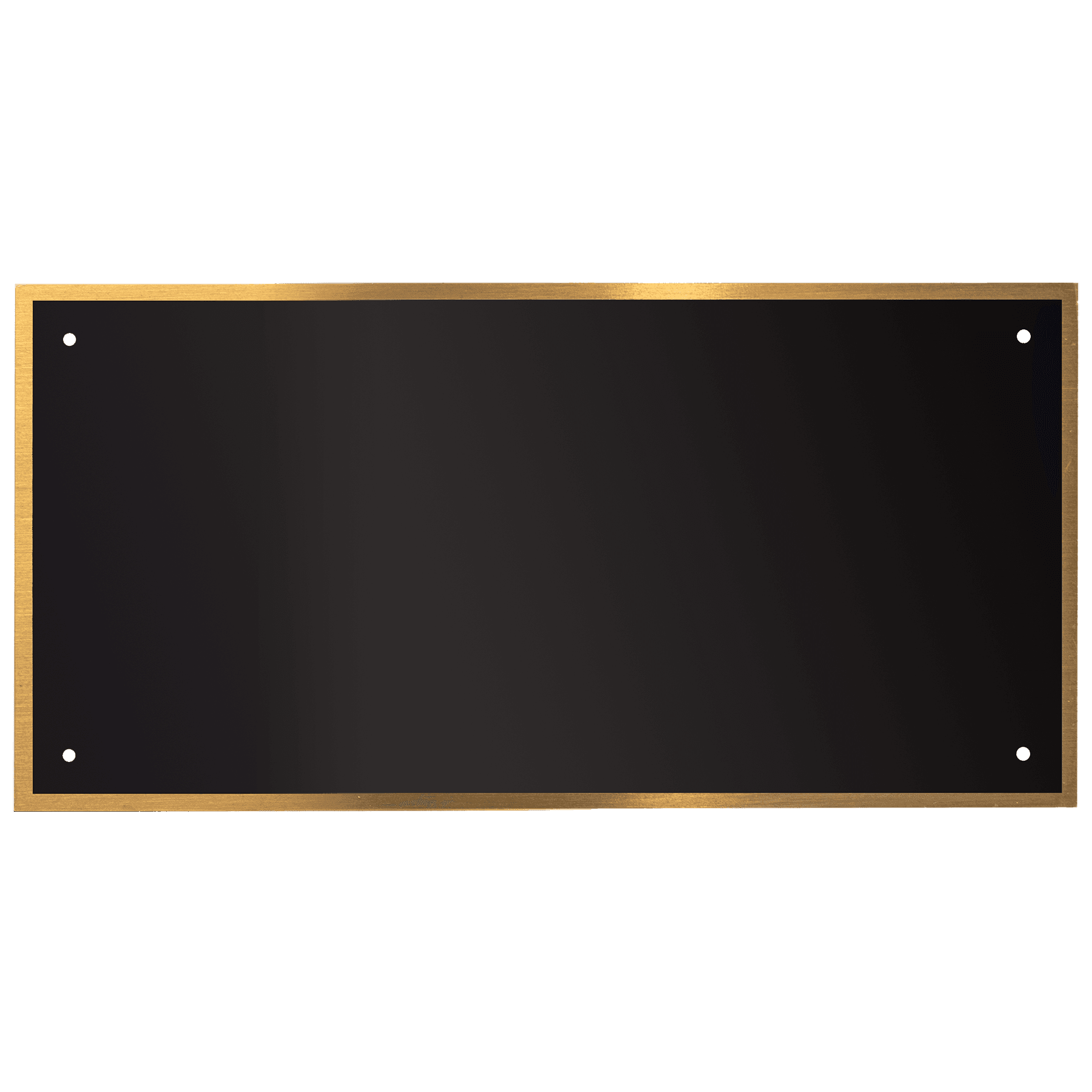 4 1/8" x 8 1/8" Black Brass Plate with Gold Border and 4 Holes
