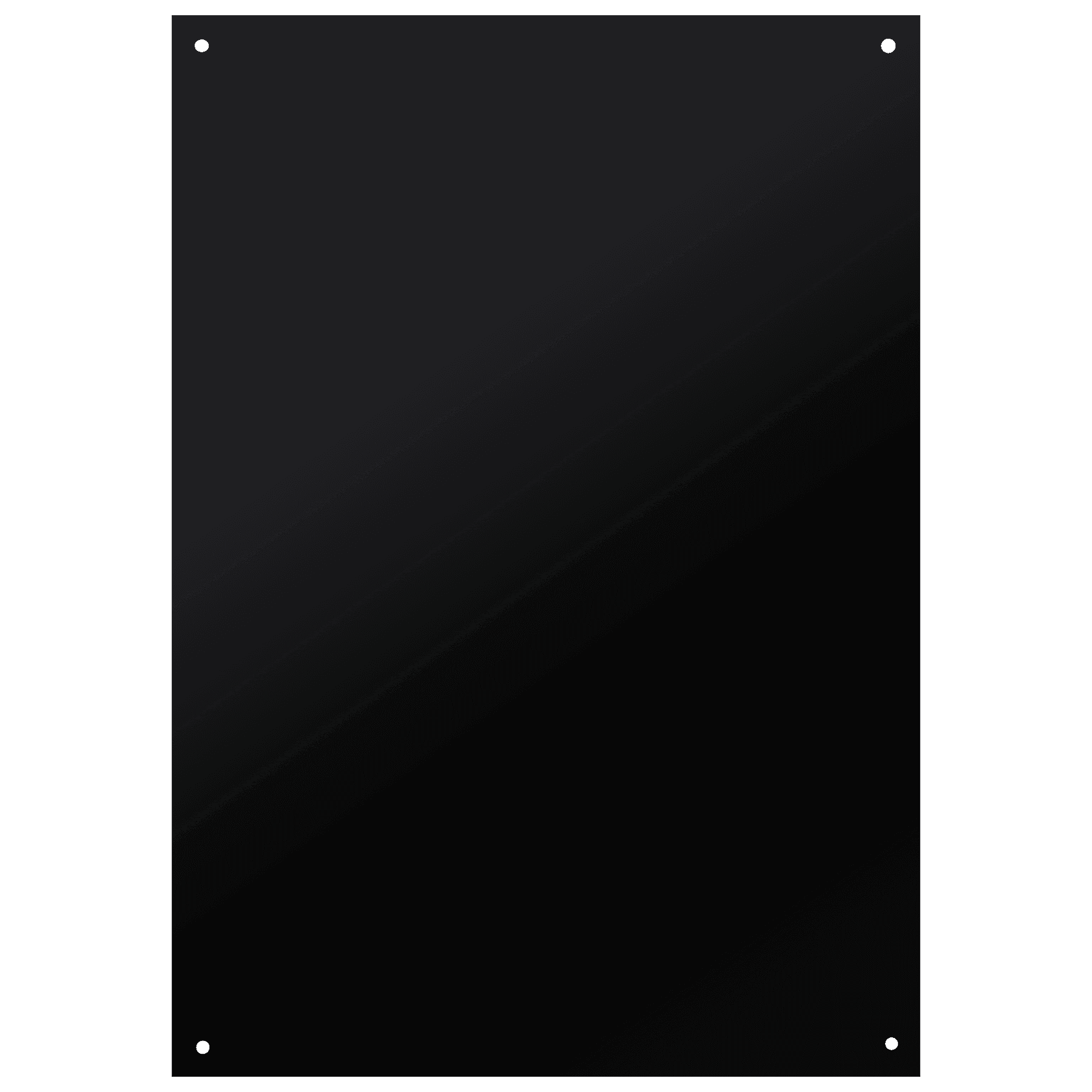 4 15/16" x 6 15/16" Black Laserable Brass Plaque Plate with Four Holes