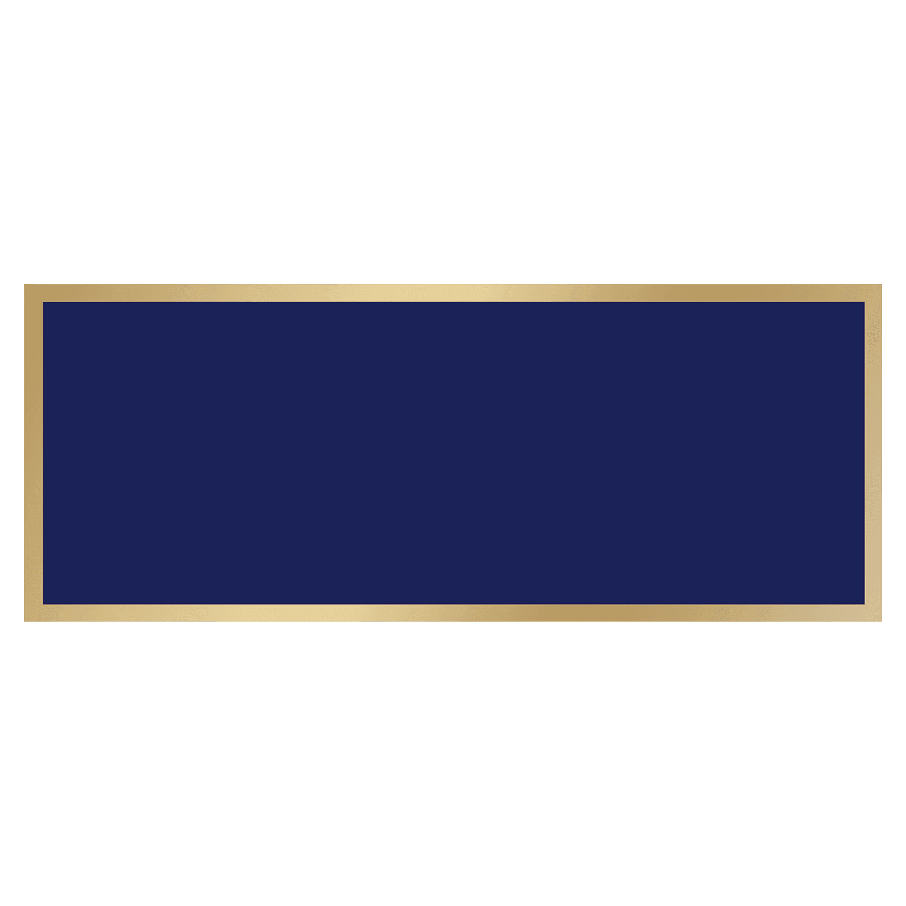 1 3/8" x 3 1/2" Laserable Aluminum Plate with Blue Center and Gold Border, Adhesive on Back