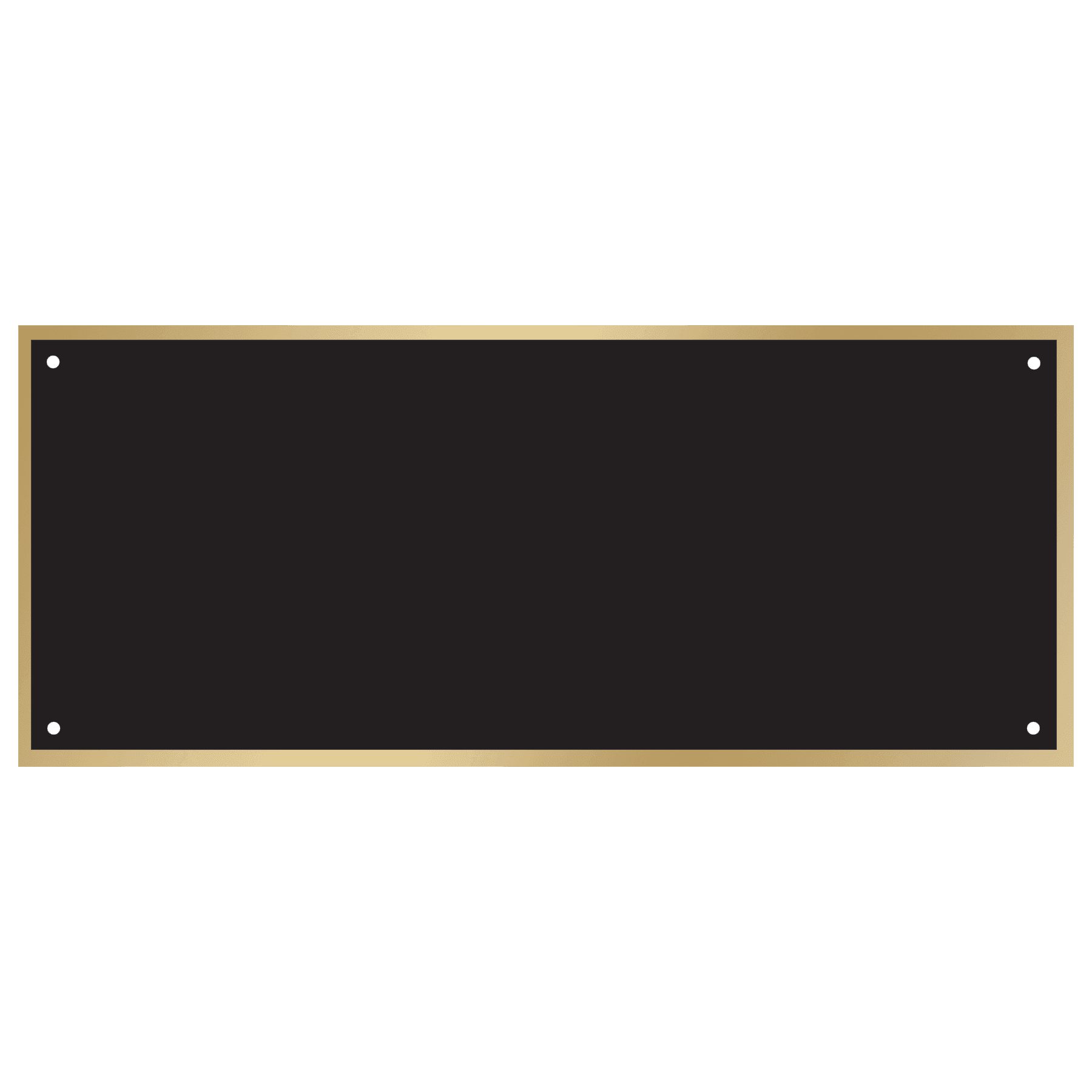 2 3/8" x 5 3/4" Black Laserable Brass Plate with Gold Border and 4 Holes