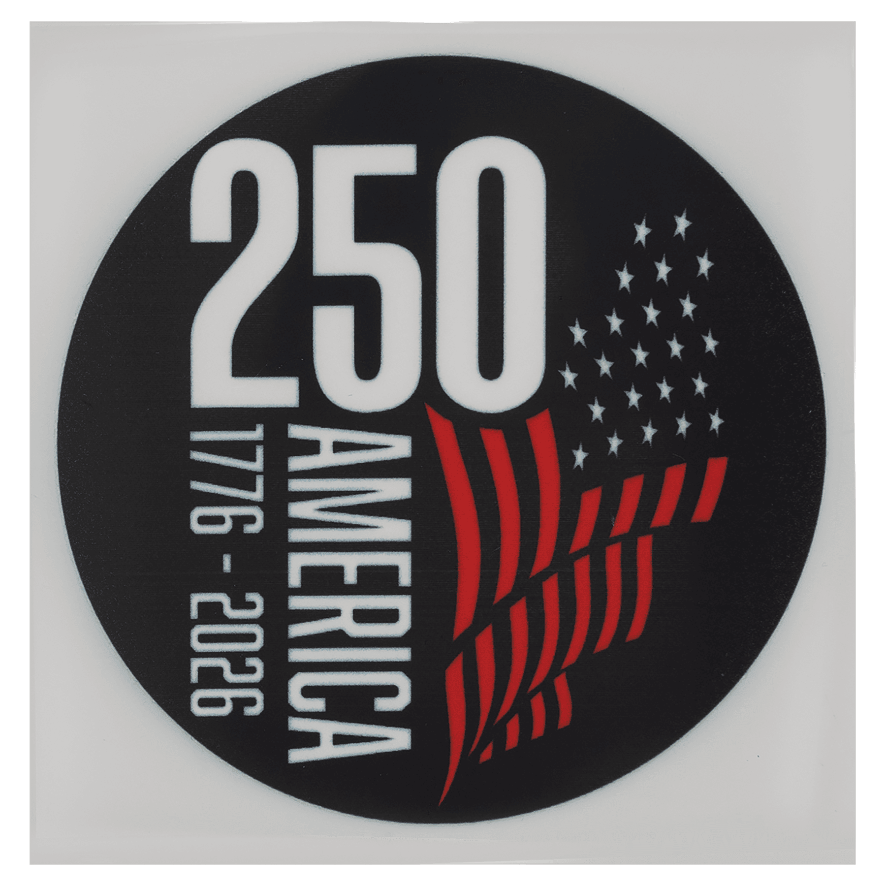 2 1/2" Black Circle 250 America 1776-2026 DTF Transfer