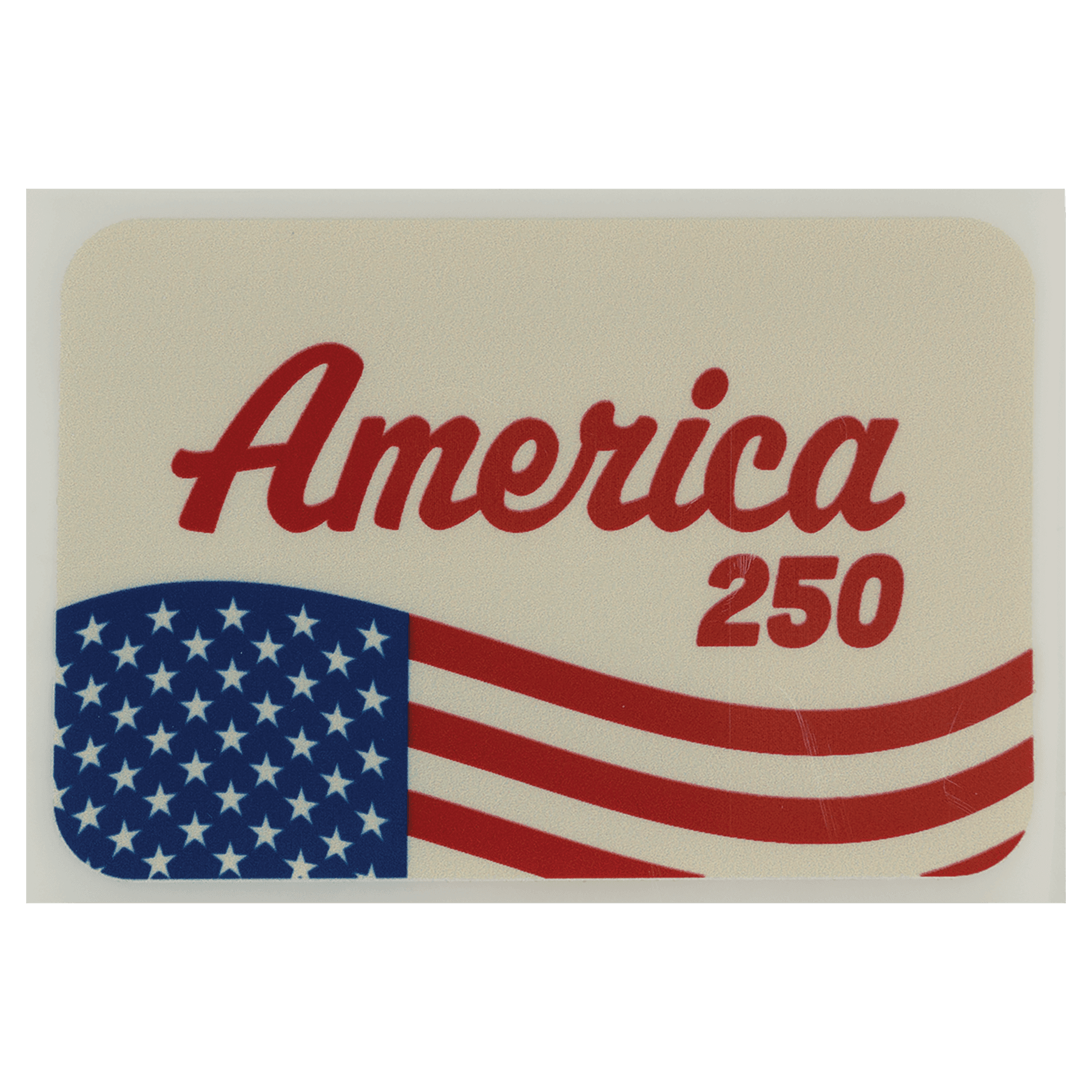 3" x 2" Red, Cream, and Blue Rectangle Retro America 250 DTF Transfer