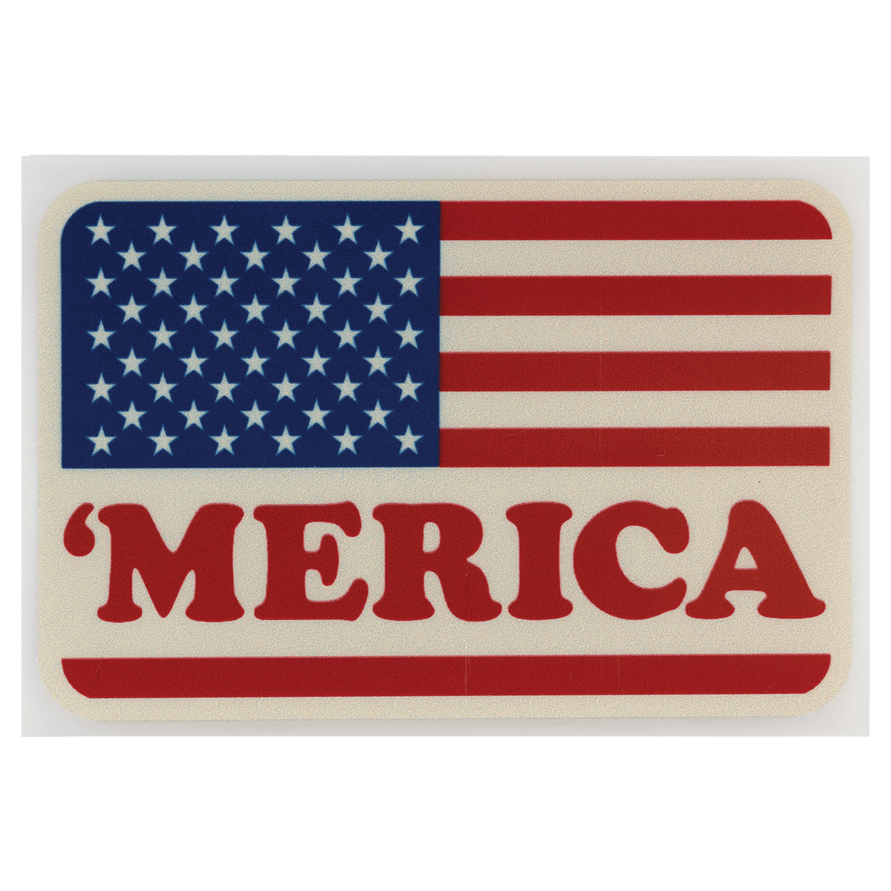 3" x 2" Red, Cream, and Blue Rectangle Retro 'Merica Flag DTF Transfer