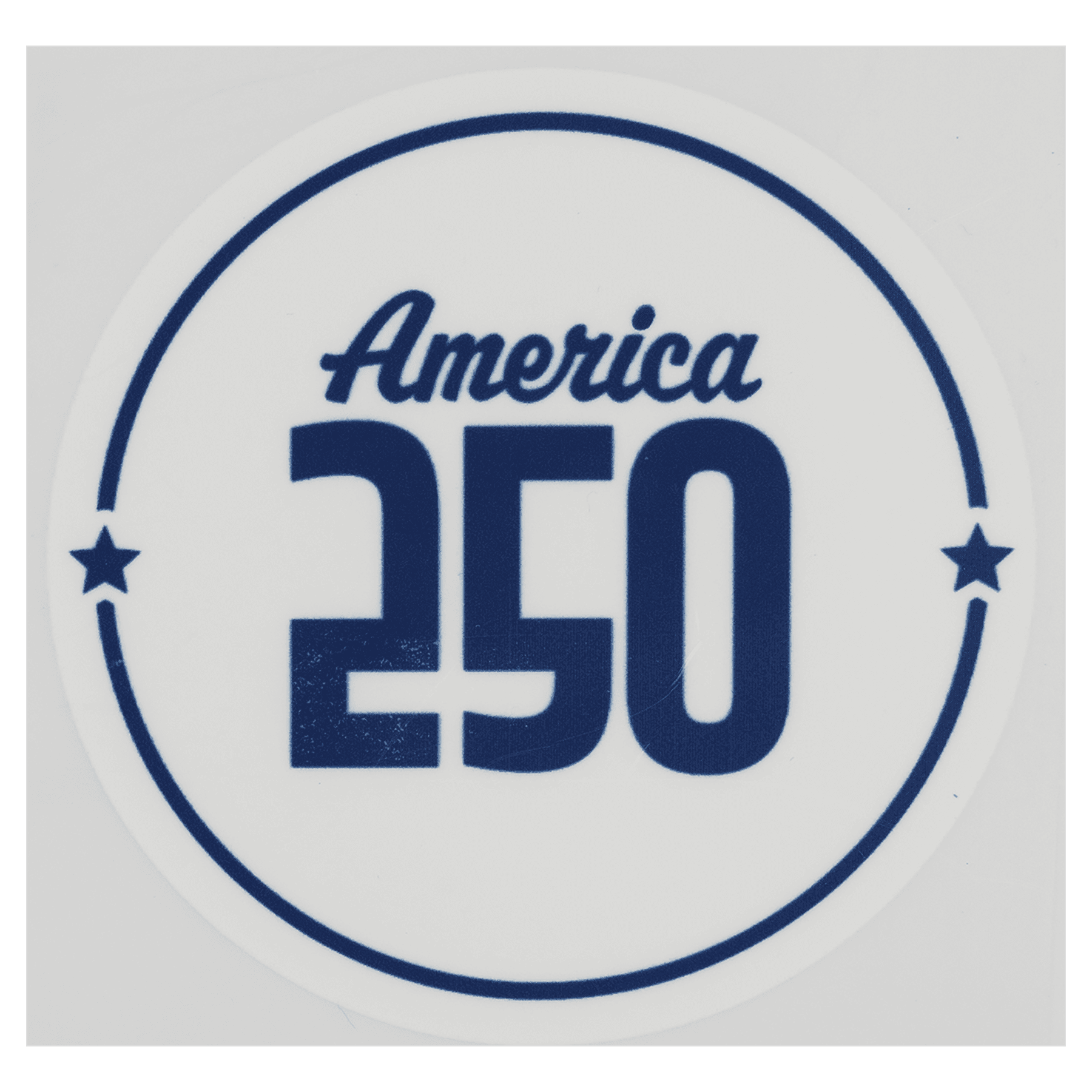 2 1/2" White and Blue Circle 250 America DTF Transfer