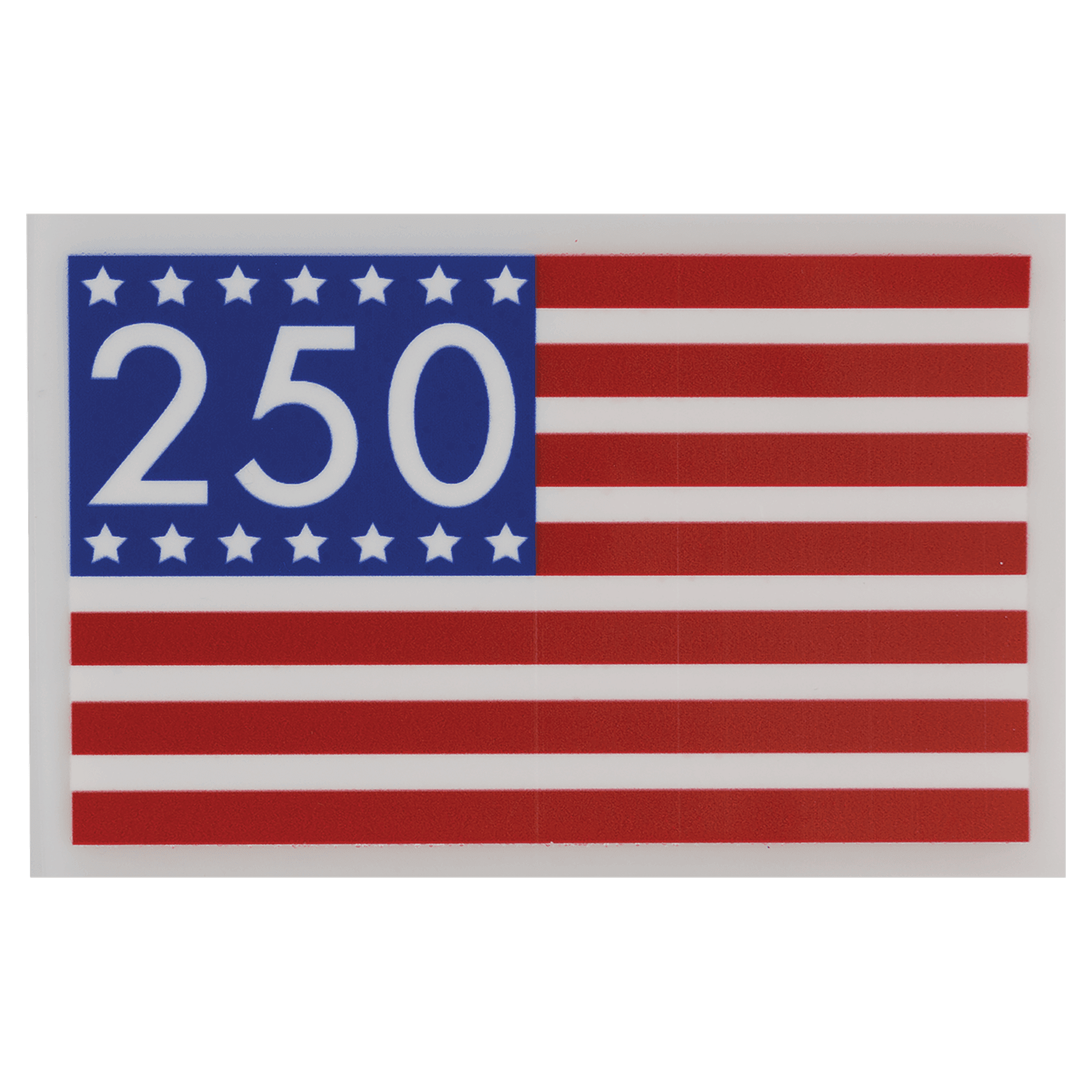 3" x 1.833" Red, White, and Blue Rectangle Stars and Stripes 250 UV DTF Sticker