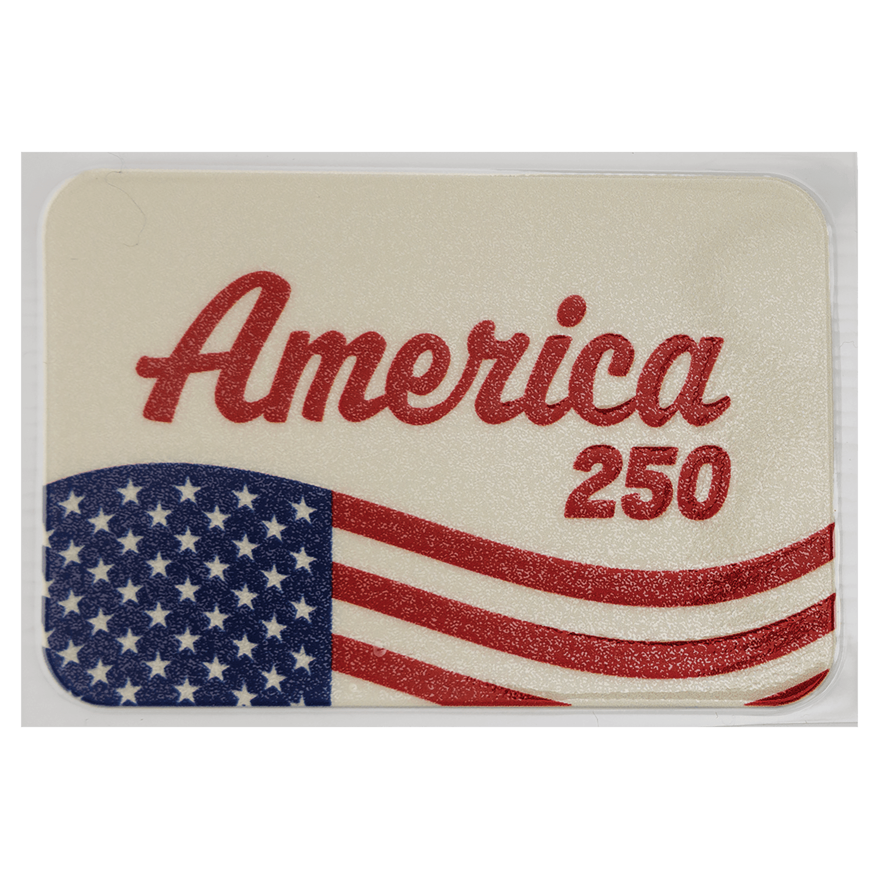 3" x 2" Red, Cream, and Blue Rectangle Retro America 250 UV DTF Sticker
