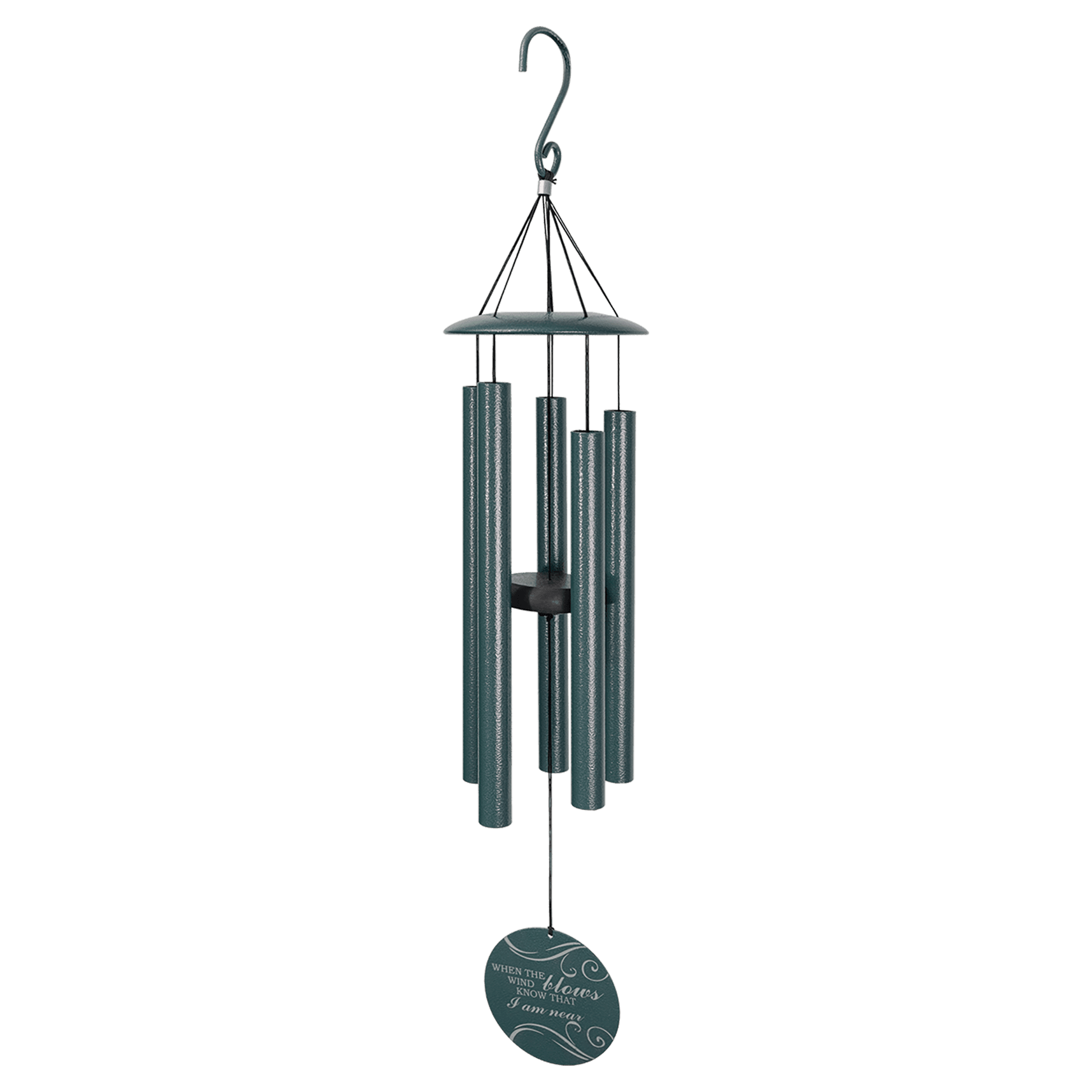 30" Peacock Green Powder Coated Aluminum Wind Chime