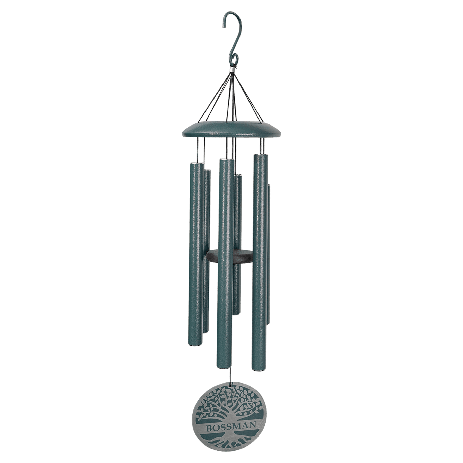 36" Peacock Green Powder Coated Aluminum Wind Chime