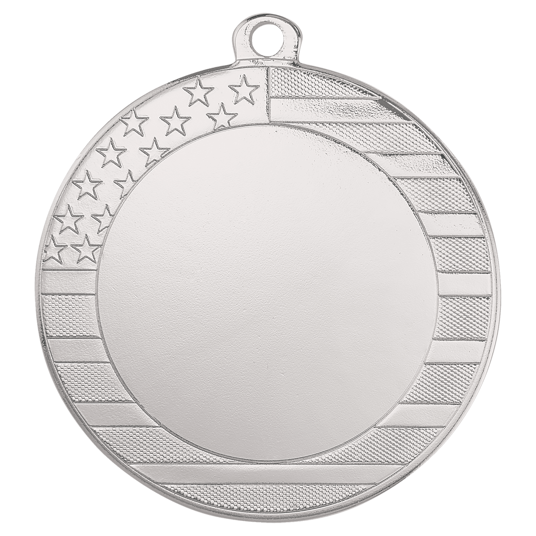 2 3/4" Stars and Stripes 2" Insert Holder Medal - Bright Silver
