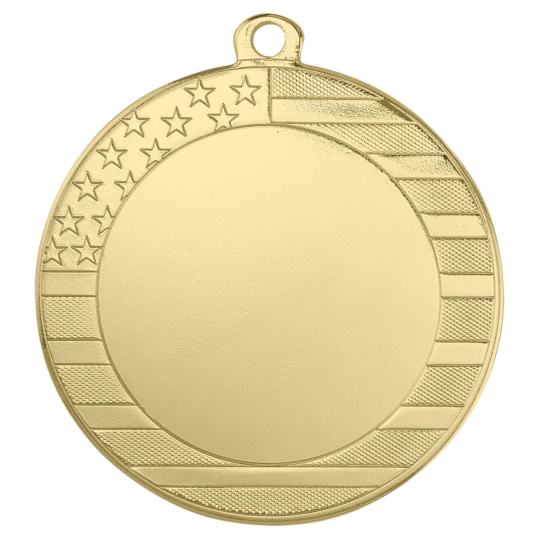 2 3/4" Stars and Stripes 2" Insert Holder Medal - Bright Gold