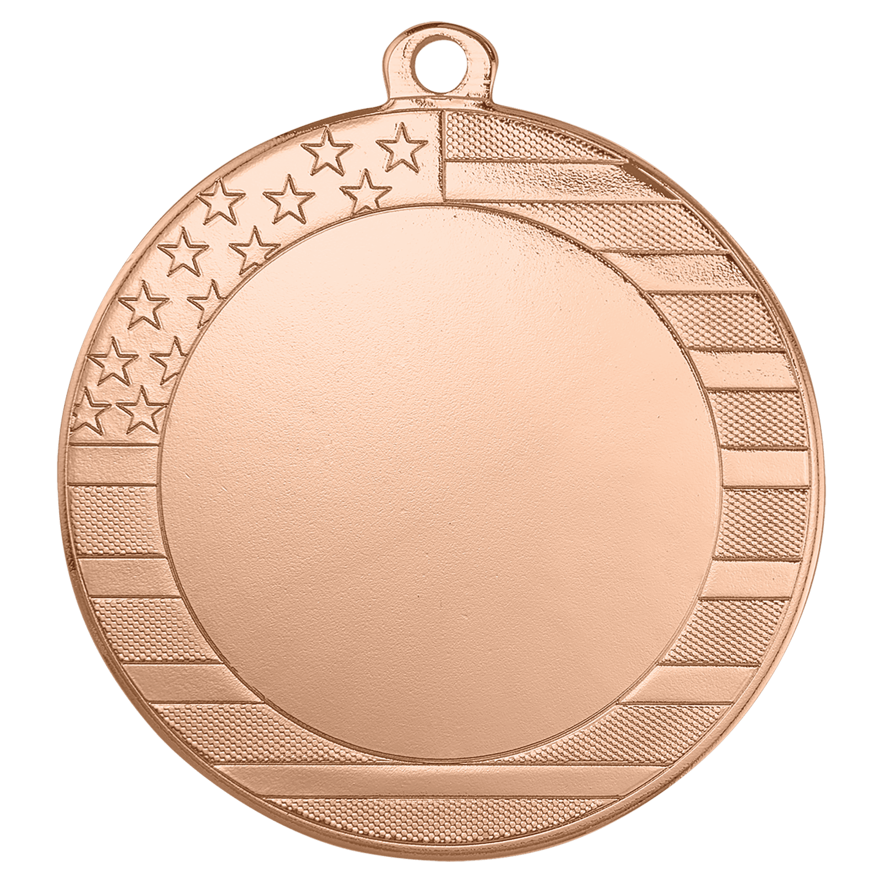 2 3/4" Stars and Stripes 2" Insert Holder Medal - Bright Silver